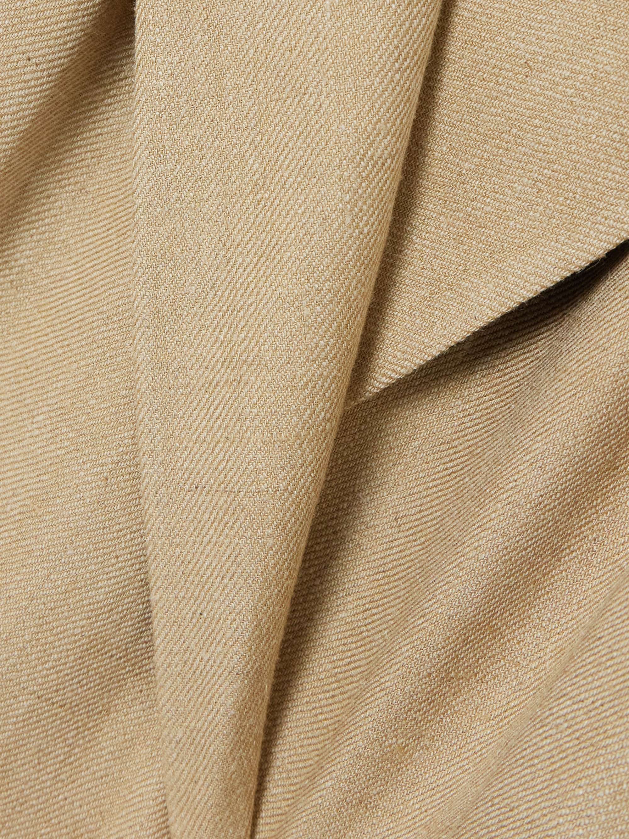 Alecia frayed silk and linen-blend twill midi shirt dress view