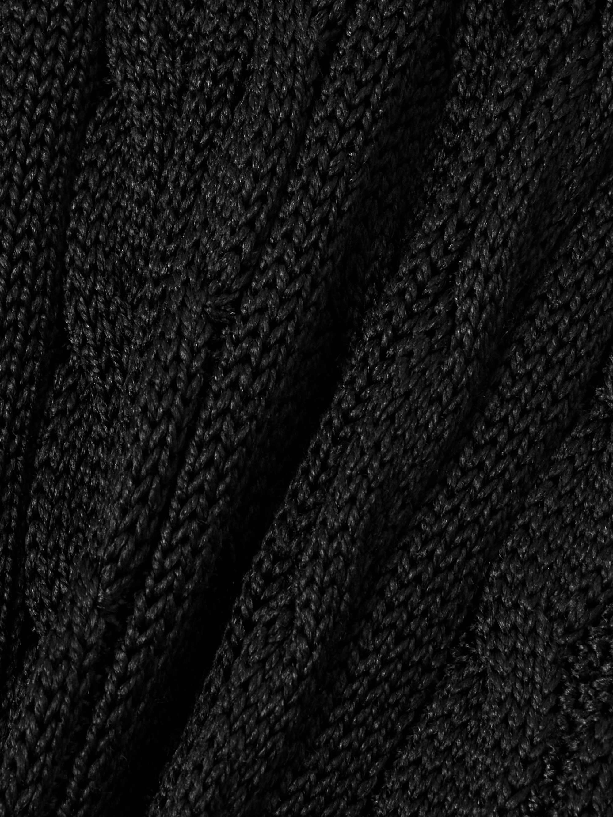 One-shoulder cable-knit silk sweater view