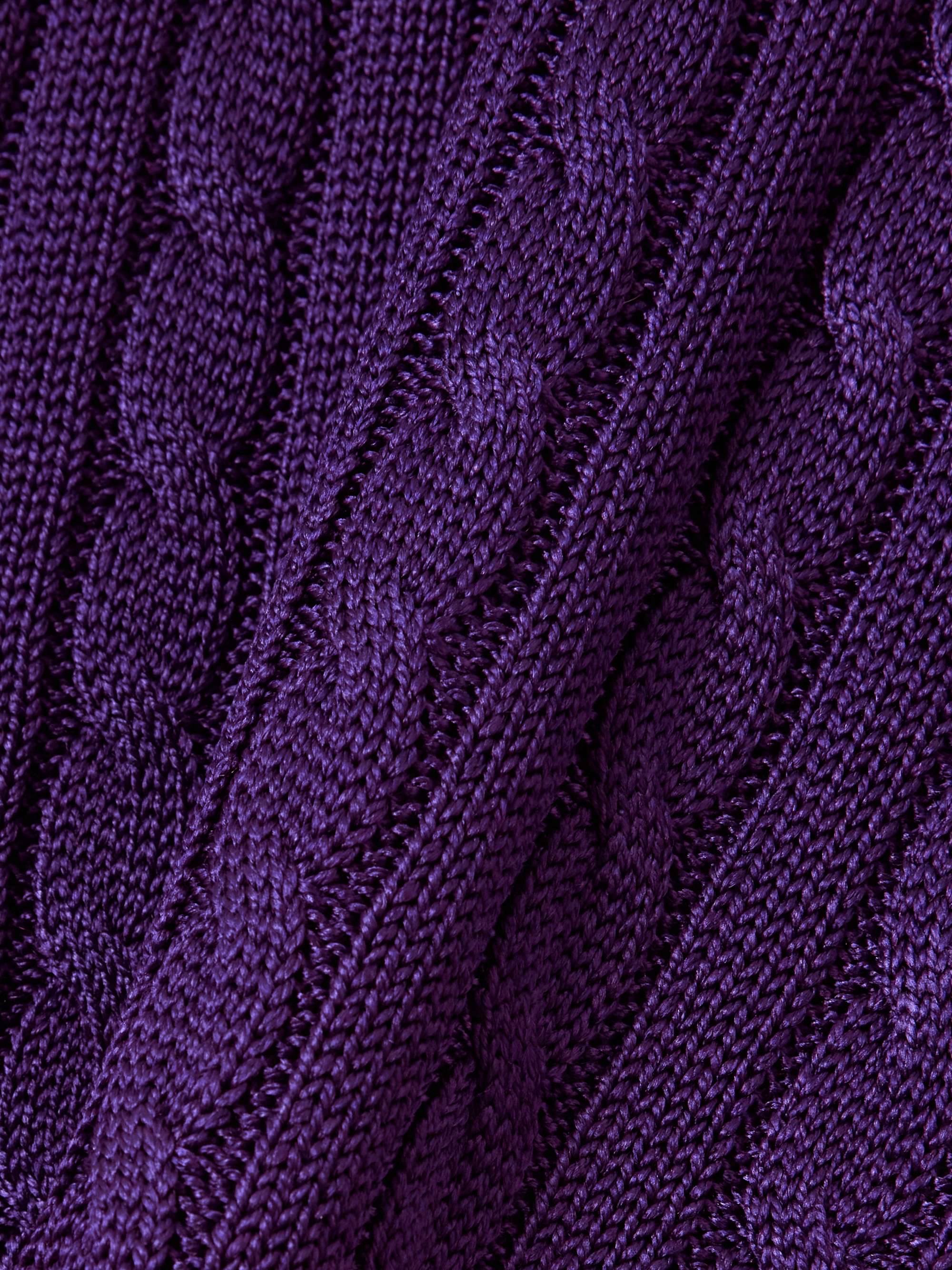 Cable-knit silk sweater view