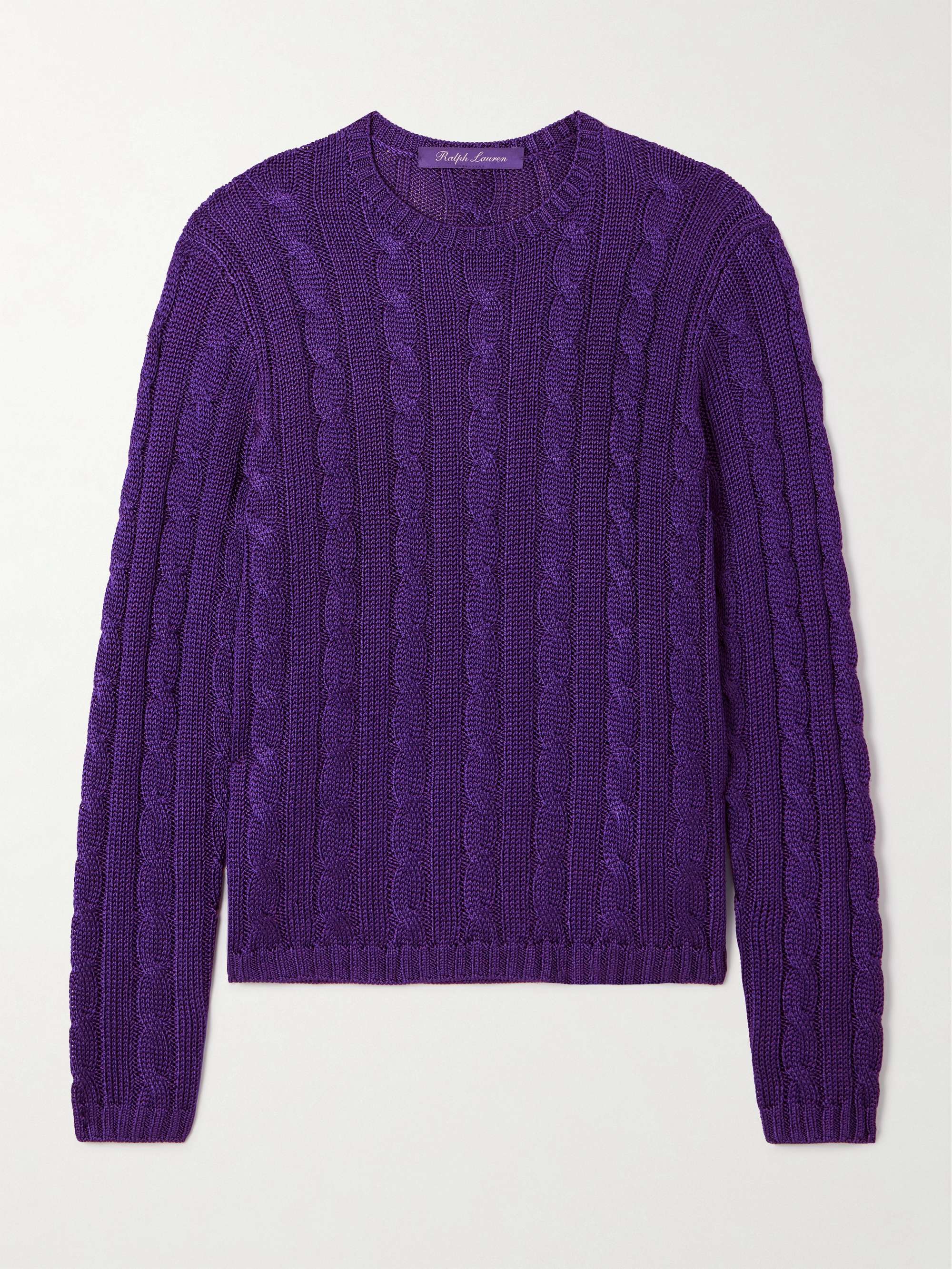 Cable-knit silk sweater view