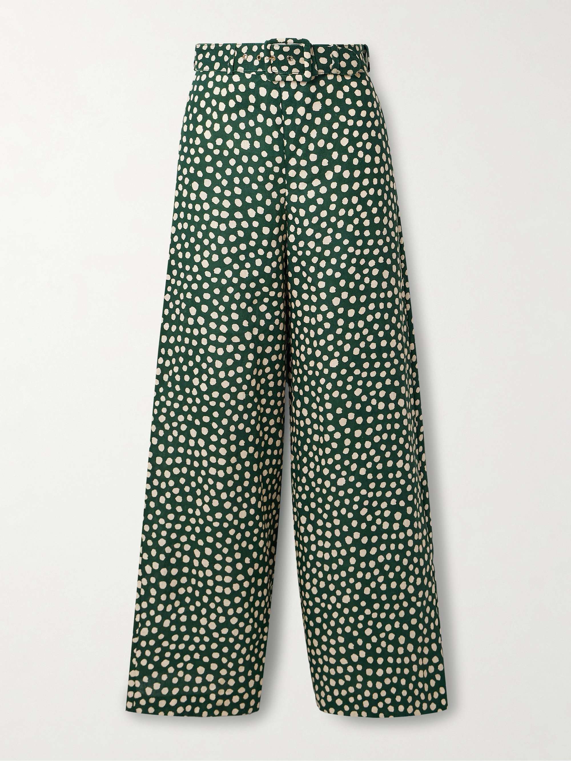 Mayflower belted polka-dot linen wide-leg pants view