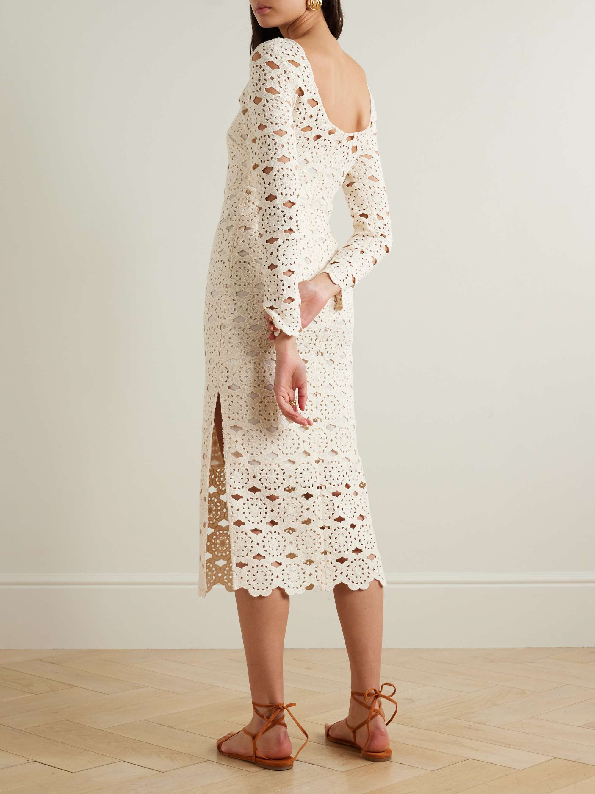 Marsielle crocheted cotton midi dress view