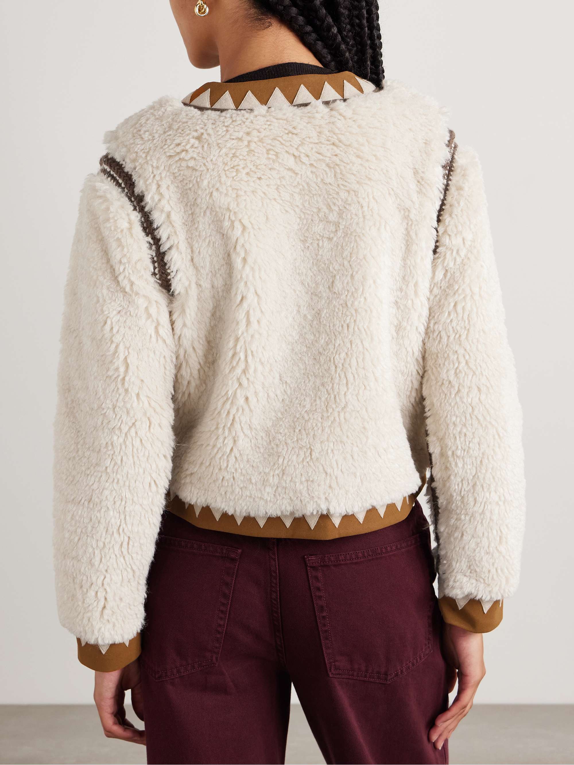 Ginevra leather and suede-trimmed faux shearling jacket view