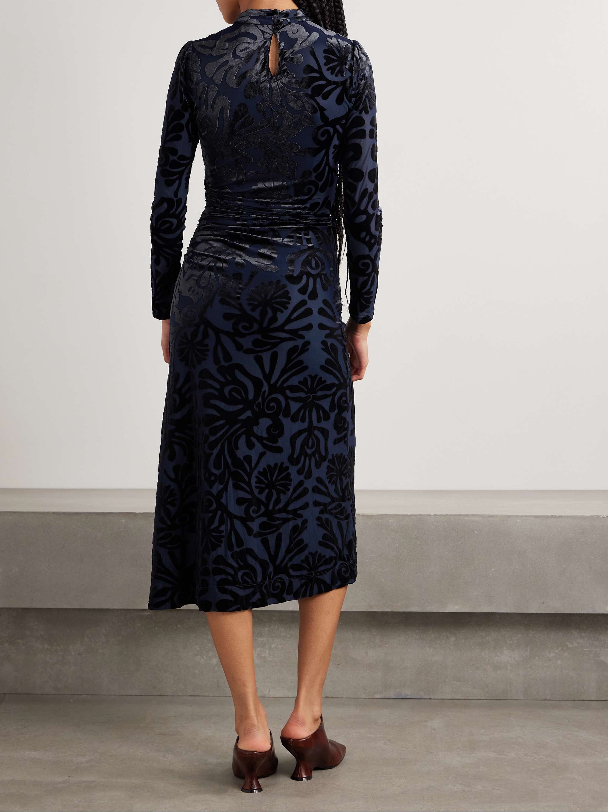 Alia devoré-velvet midi dress view