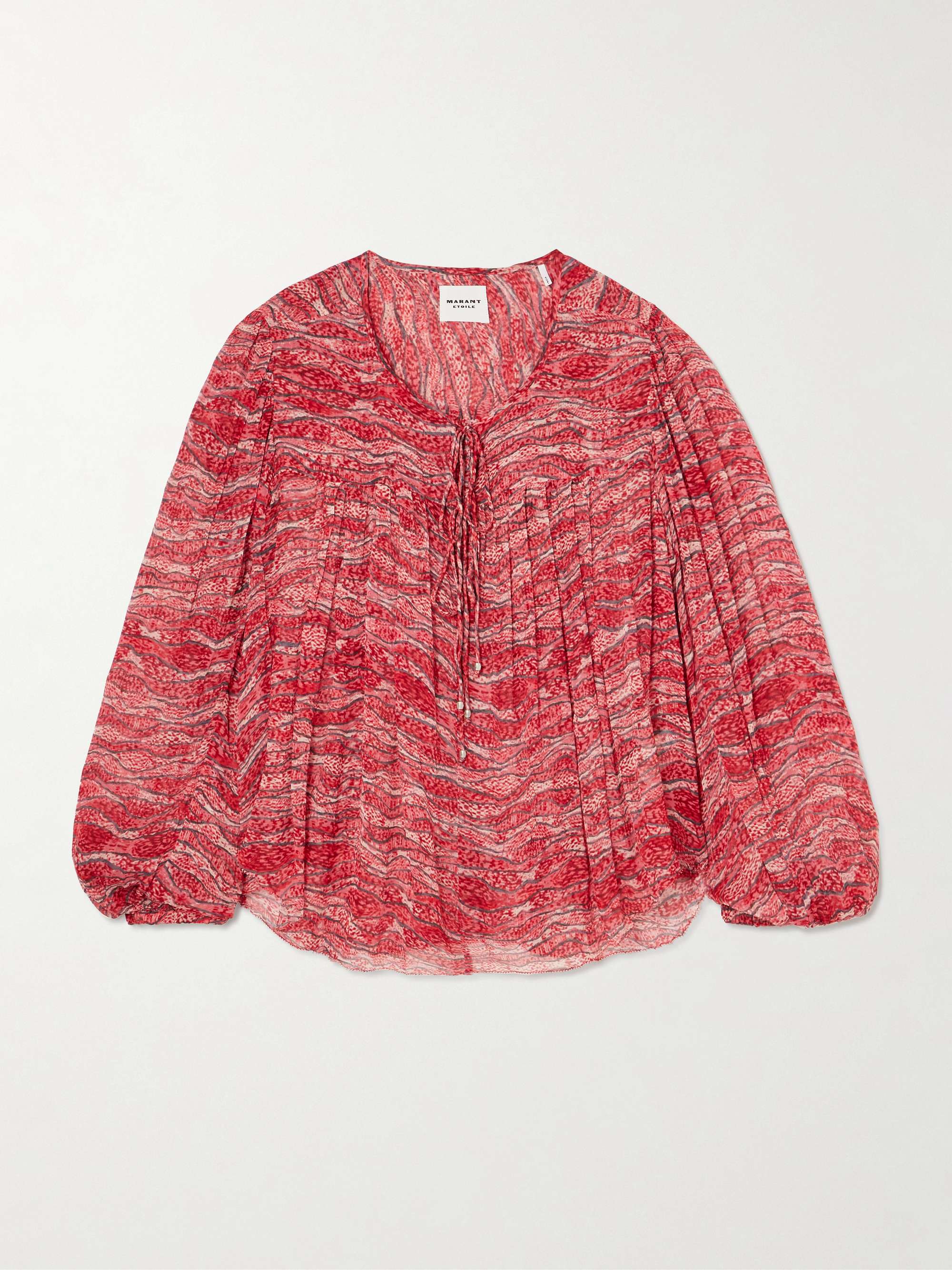 Advika tie-detailed printed crepon blouse view