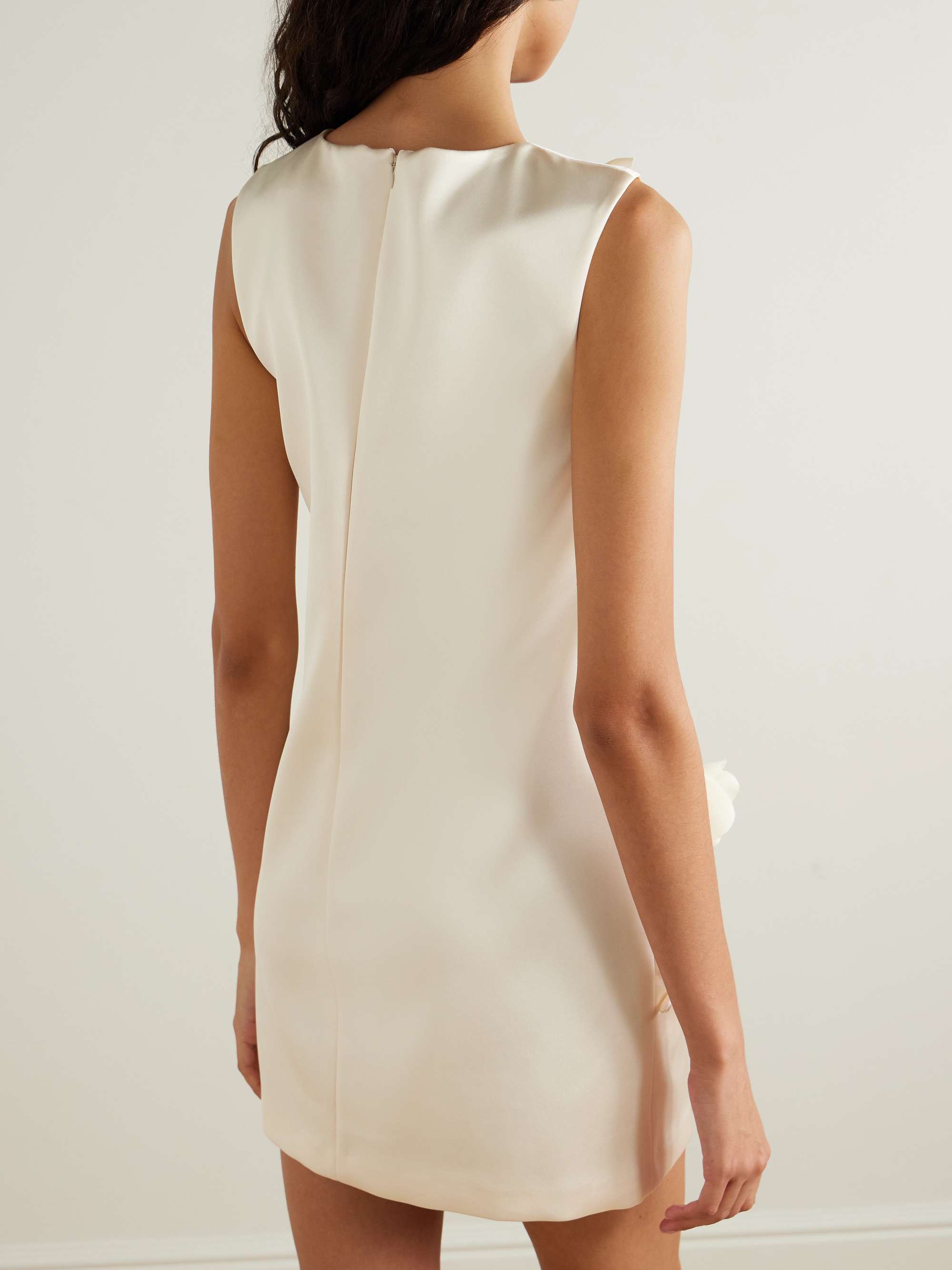 Appliquéd satin mini dress view
