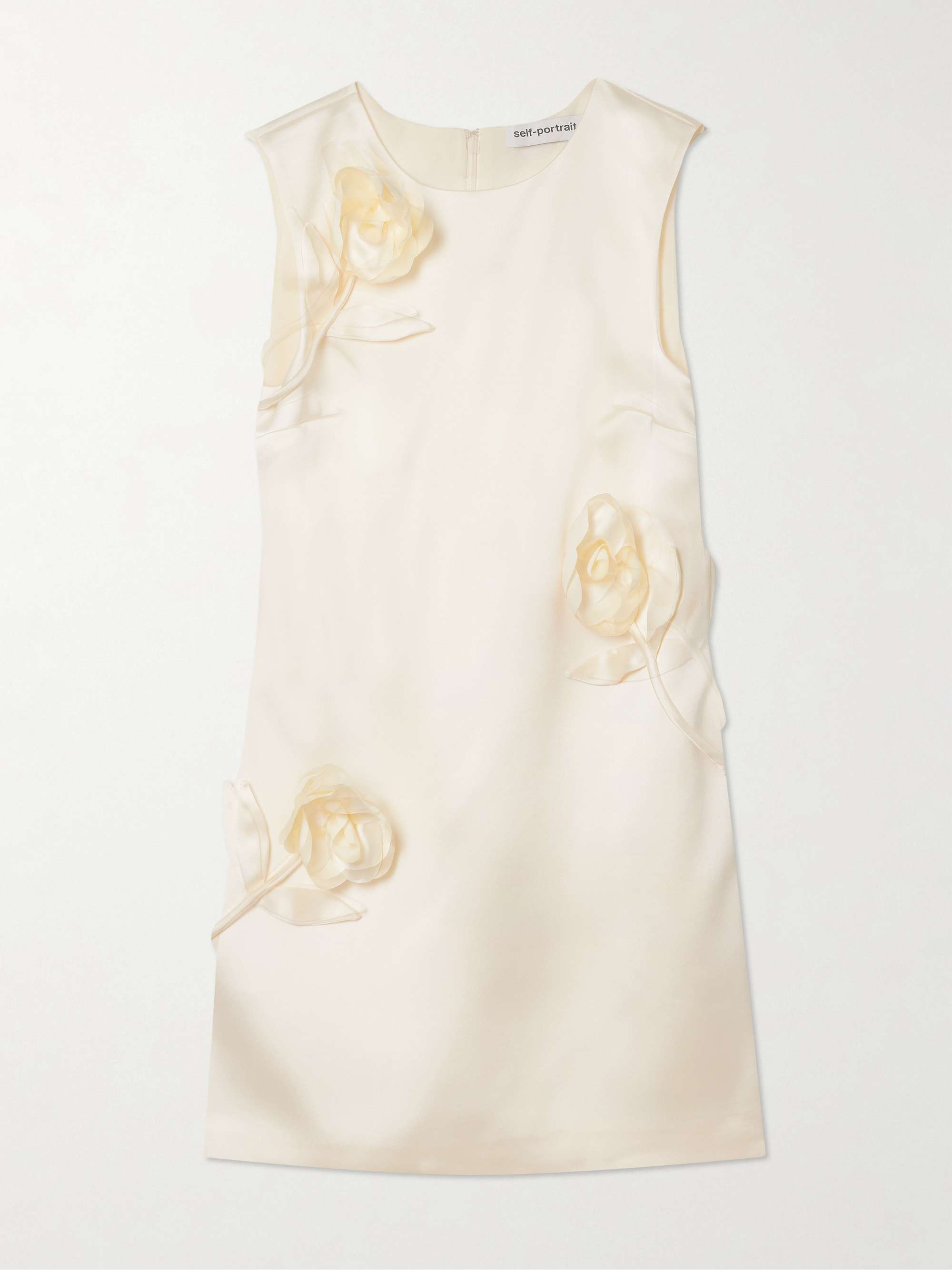 Appliquéd satin mini dress view