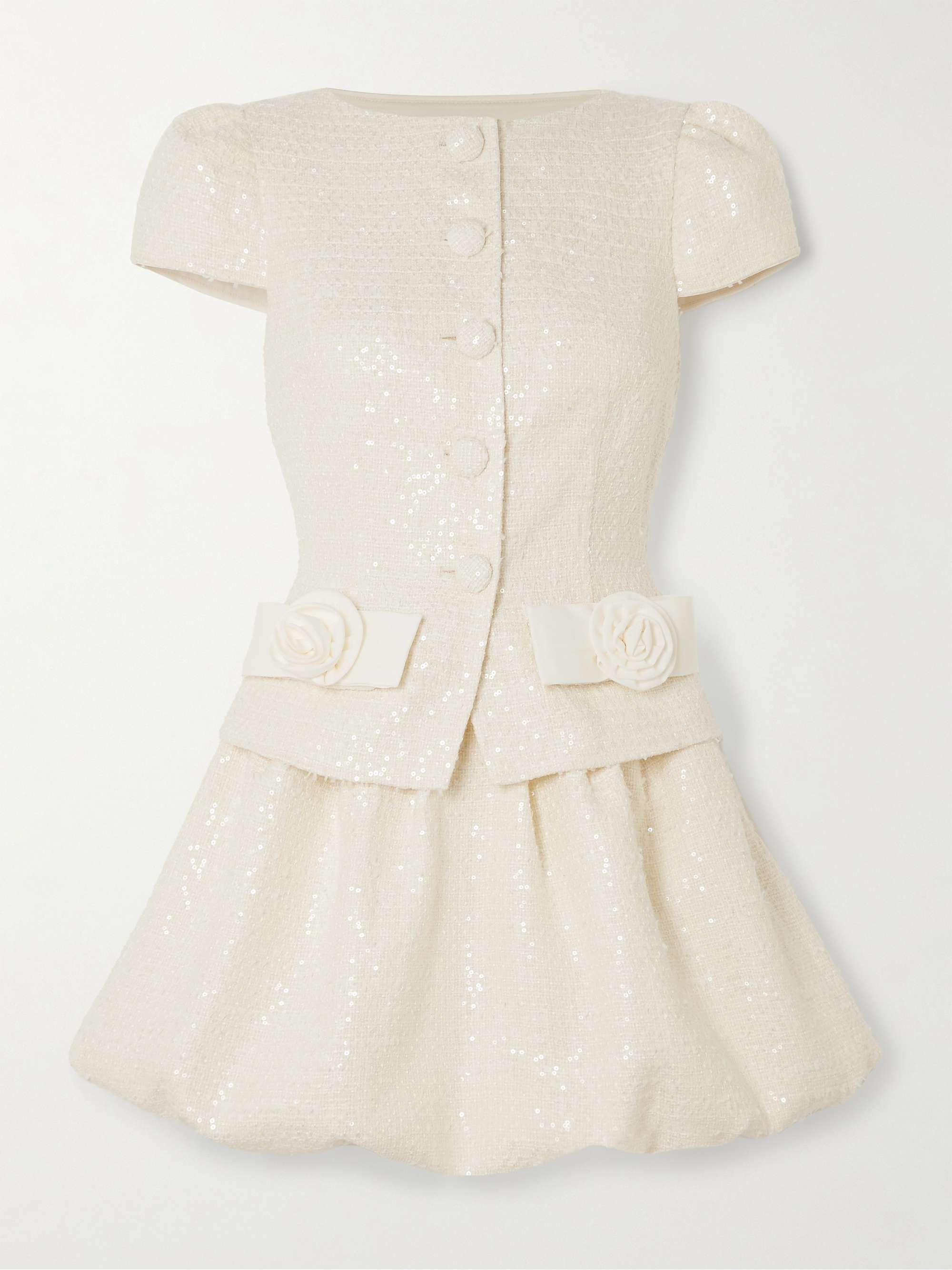 Embellished sequined bouclé mini dress view