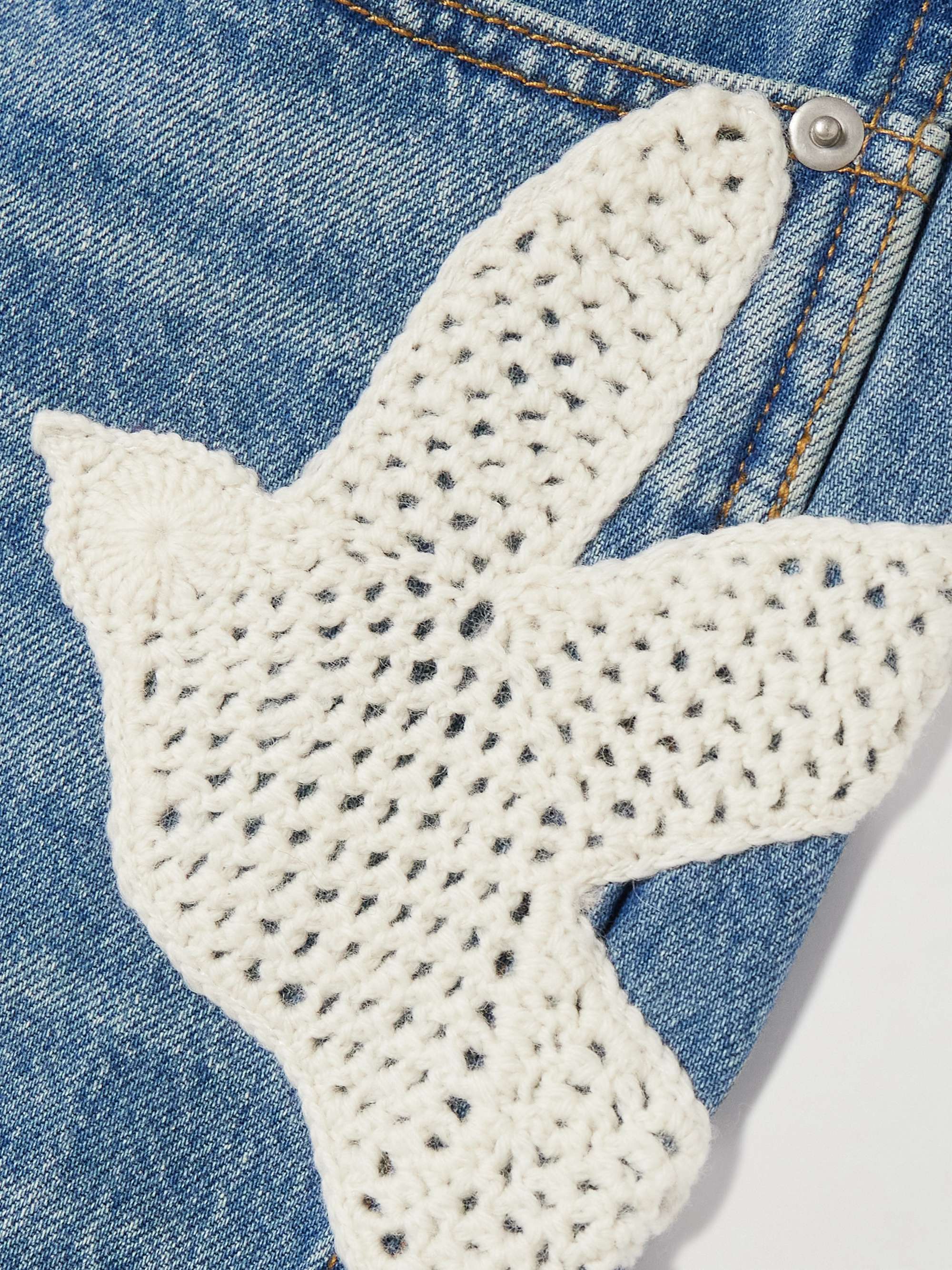 Payton crochet-trimmed high-rise wide-leg jeans view