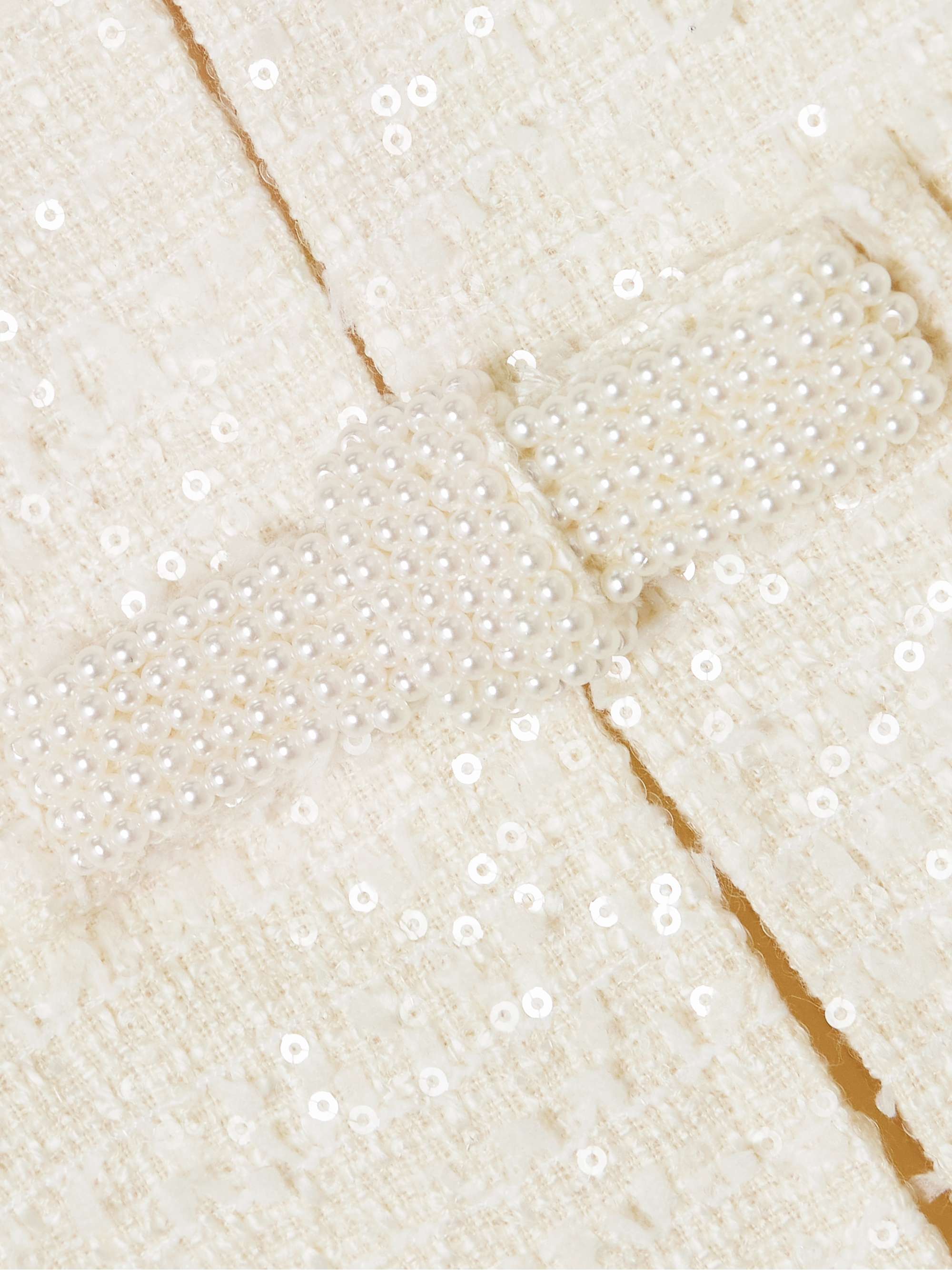 Embellished sequined bouclé-tweed mini dress view