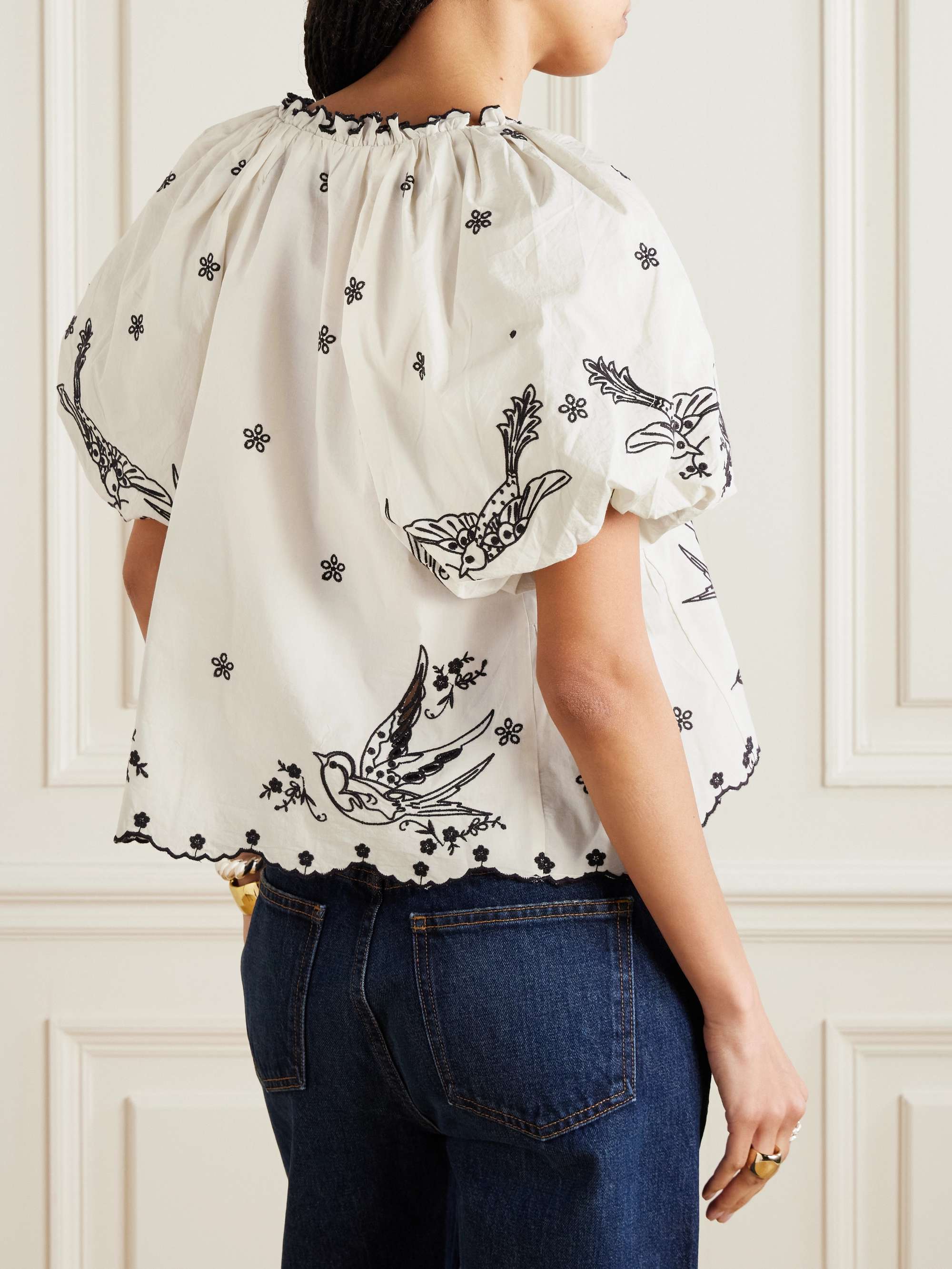 Kingsley embroidered cotton blouse view