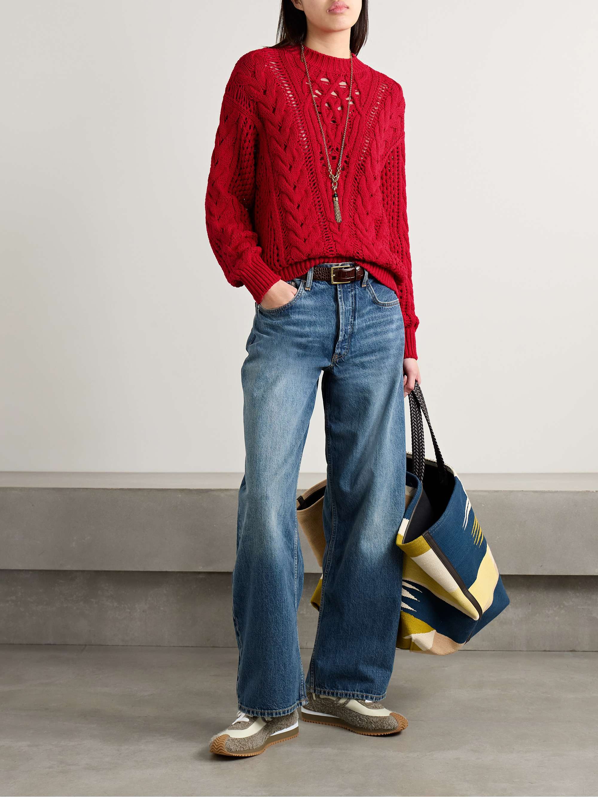 Lenza open-knit cotton-blend sweater view