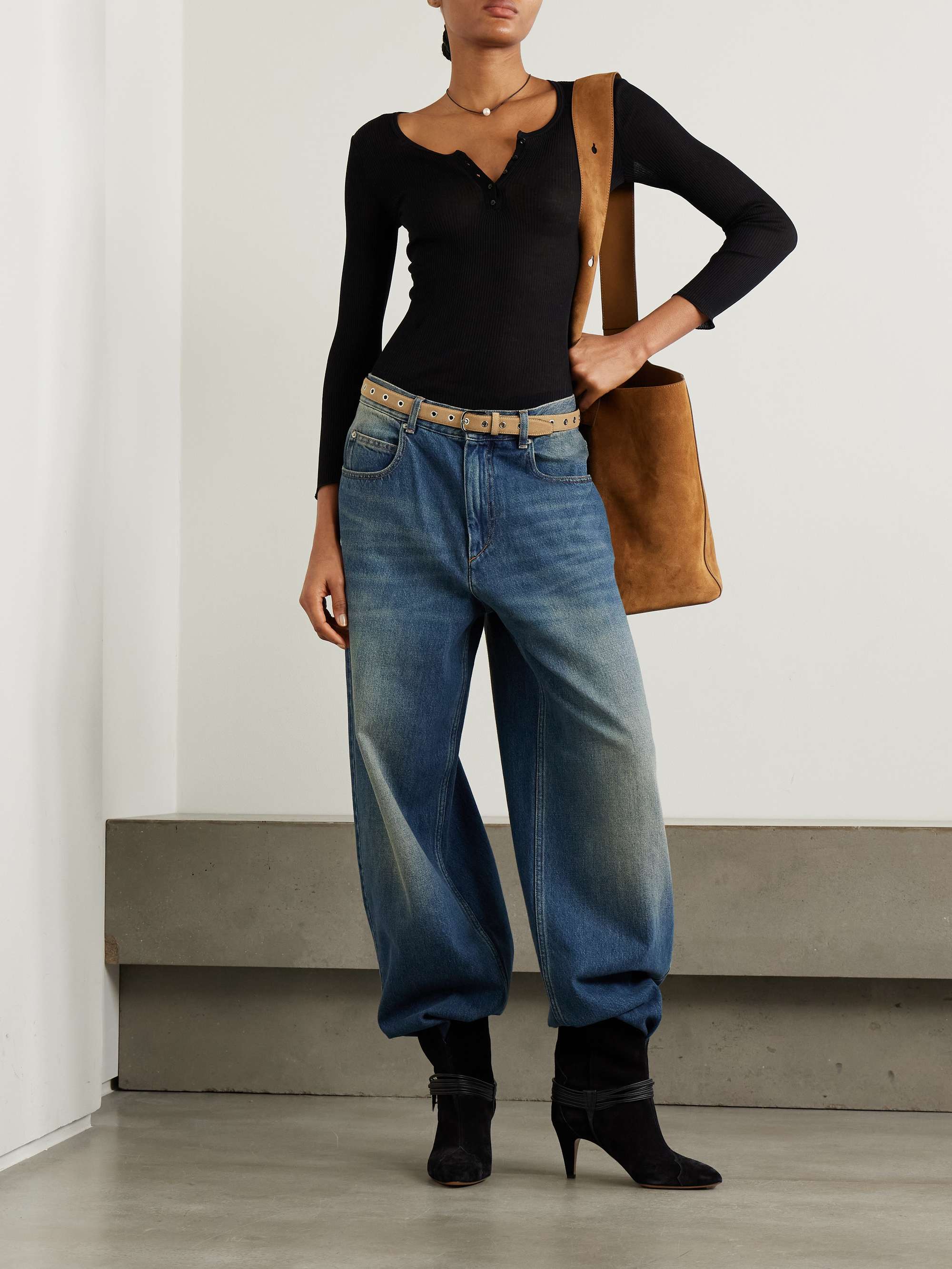 Lamylic ribbed cotton Henley top view