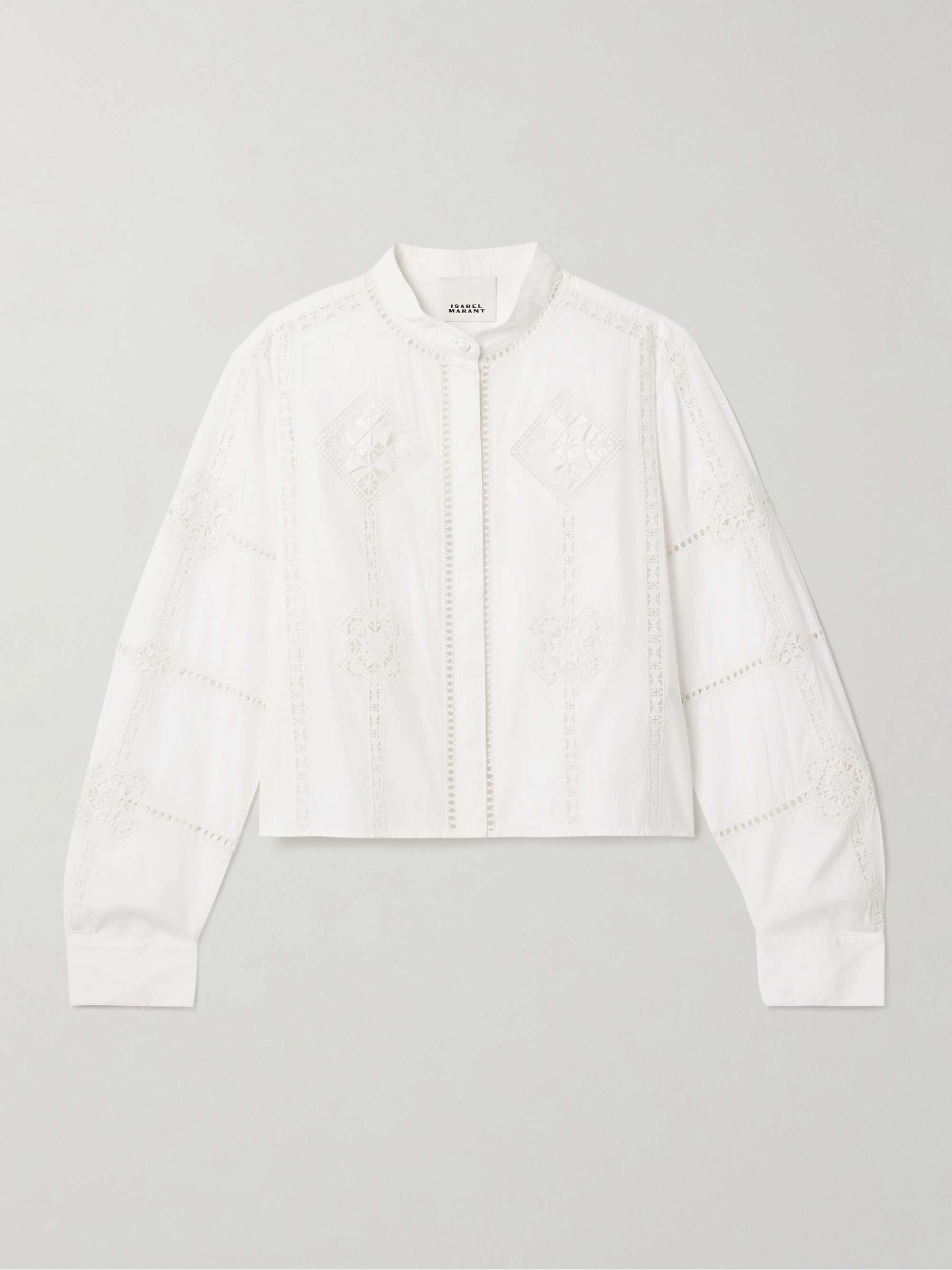 Serena crochet-trimmed cotton-poplin shirt view