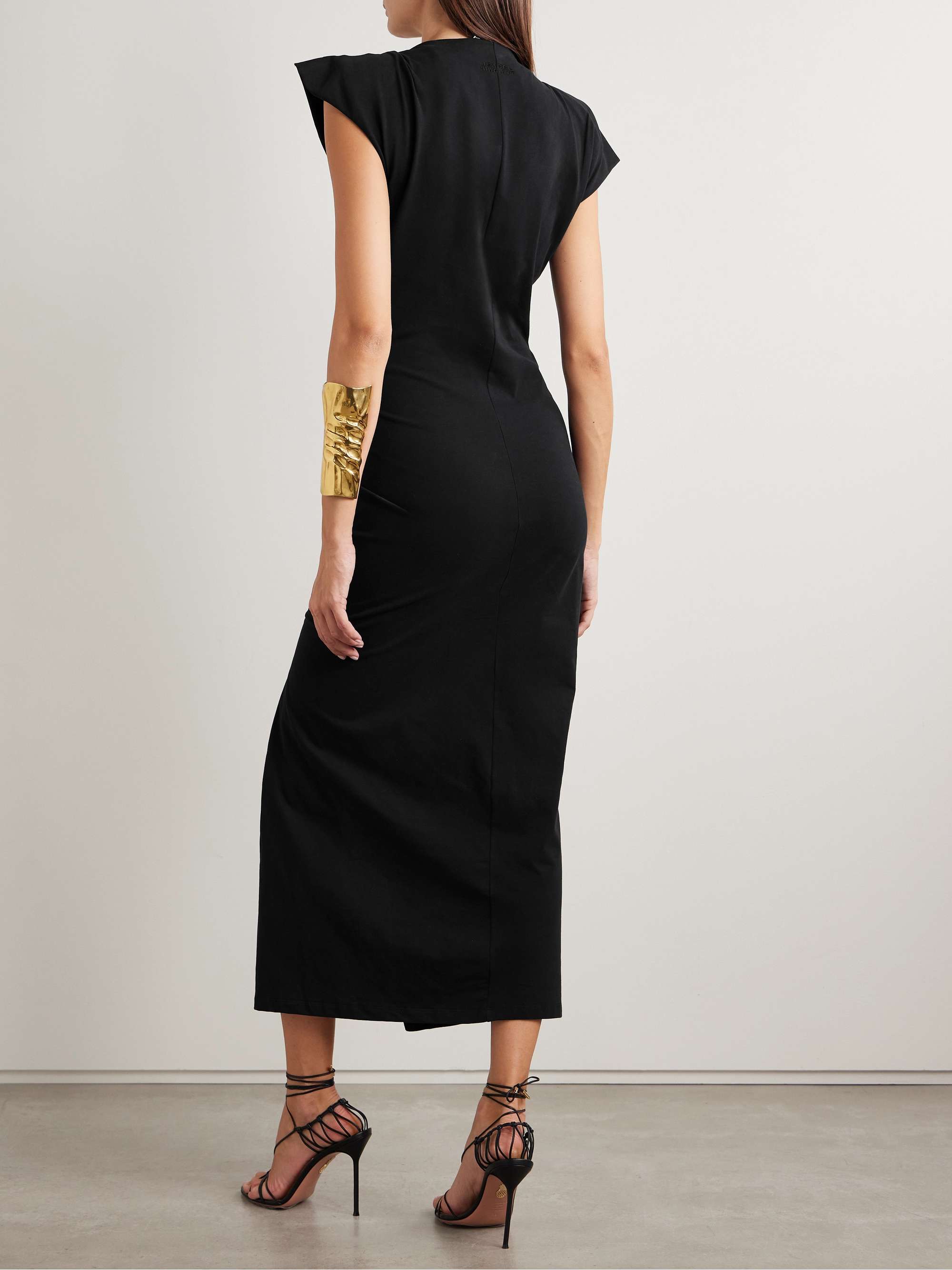 Nadela asymmetric gathered cotton-jersey maxi dress view