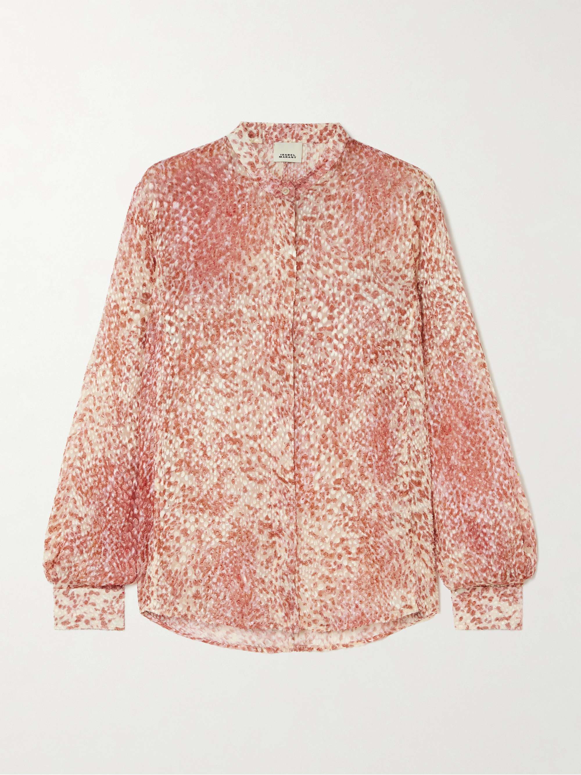 Ilda devoré silk-blend chiffon shirt view