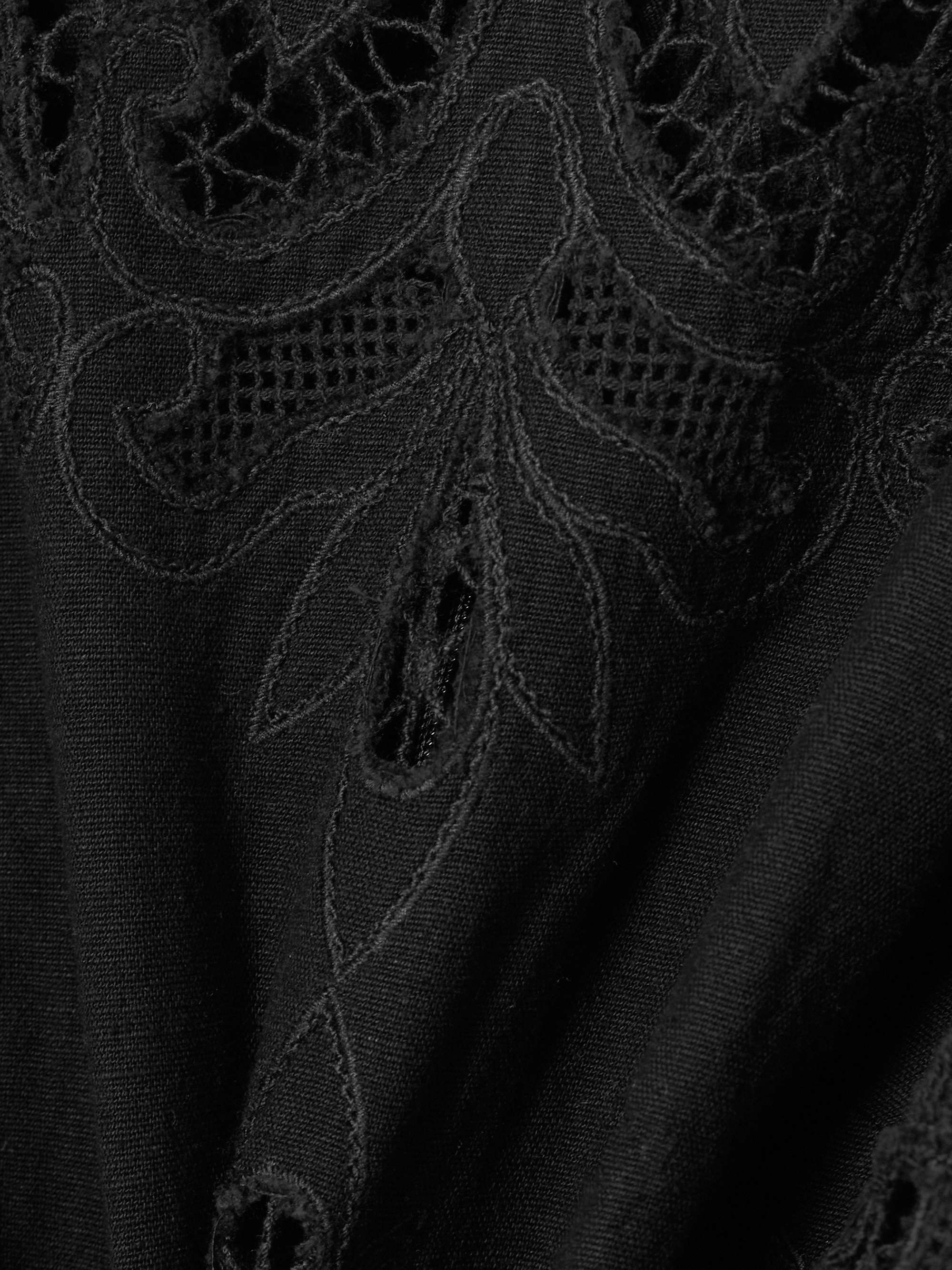 Gianna lace-trimmed embroidered cotton and linen-blend midi dress view