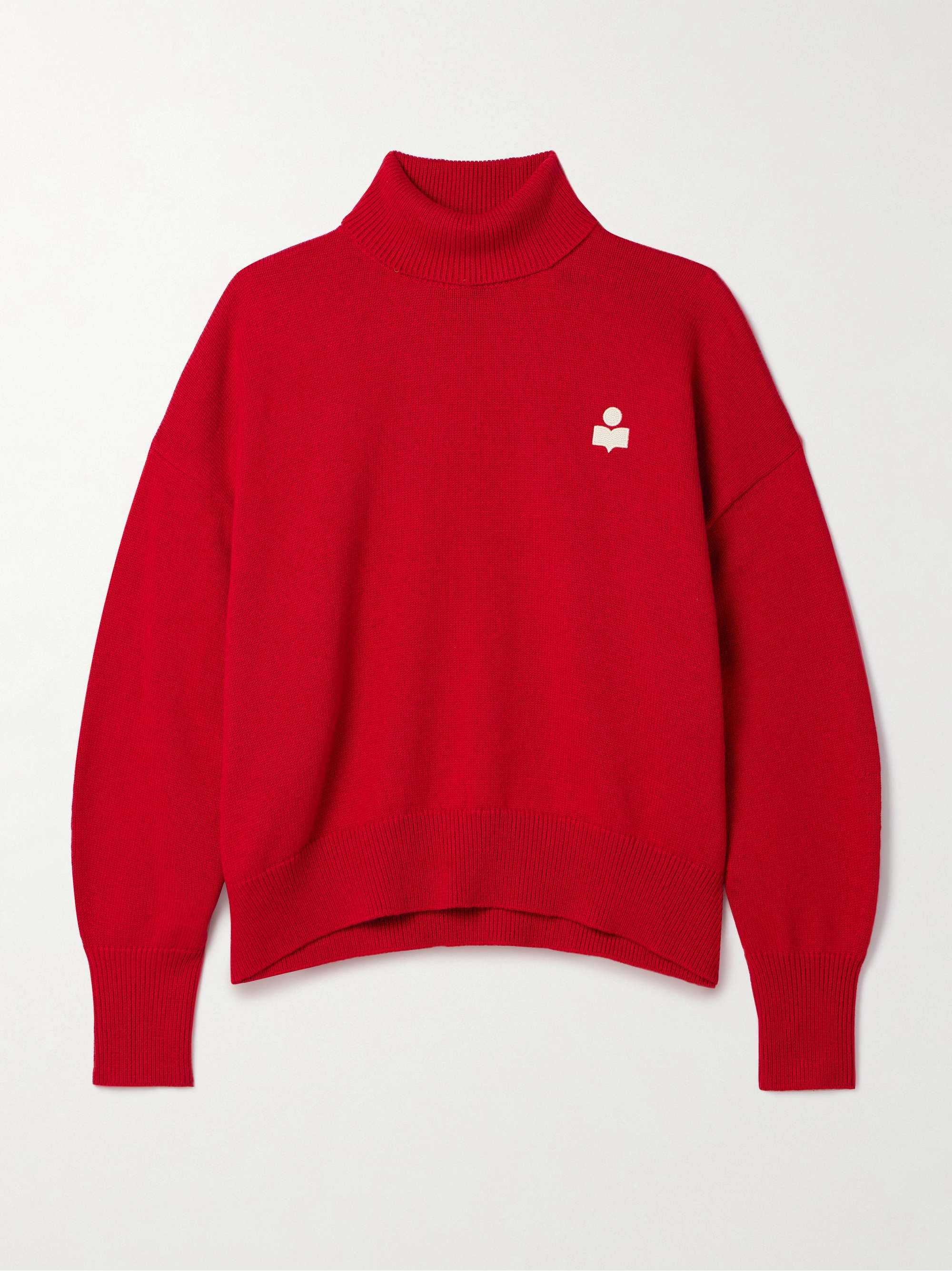 Nasha embroidered cotton and wool-blend turtleneck sweater view