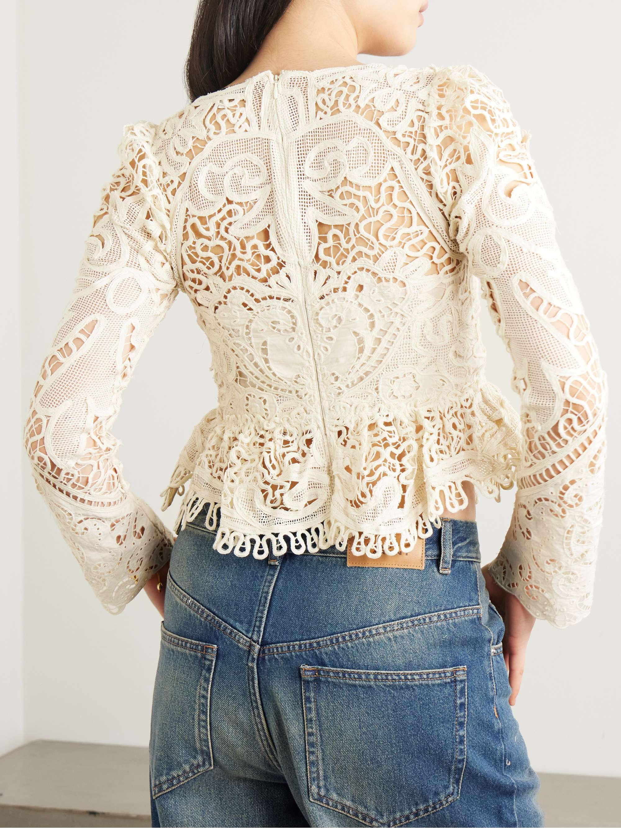 Gianna scalloped guipure lace top view