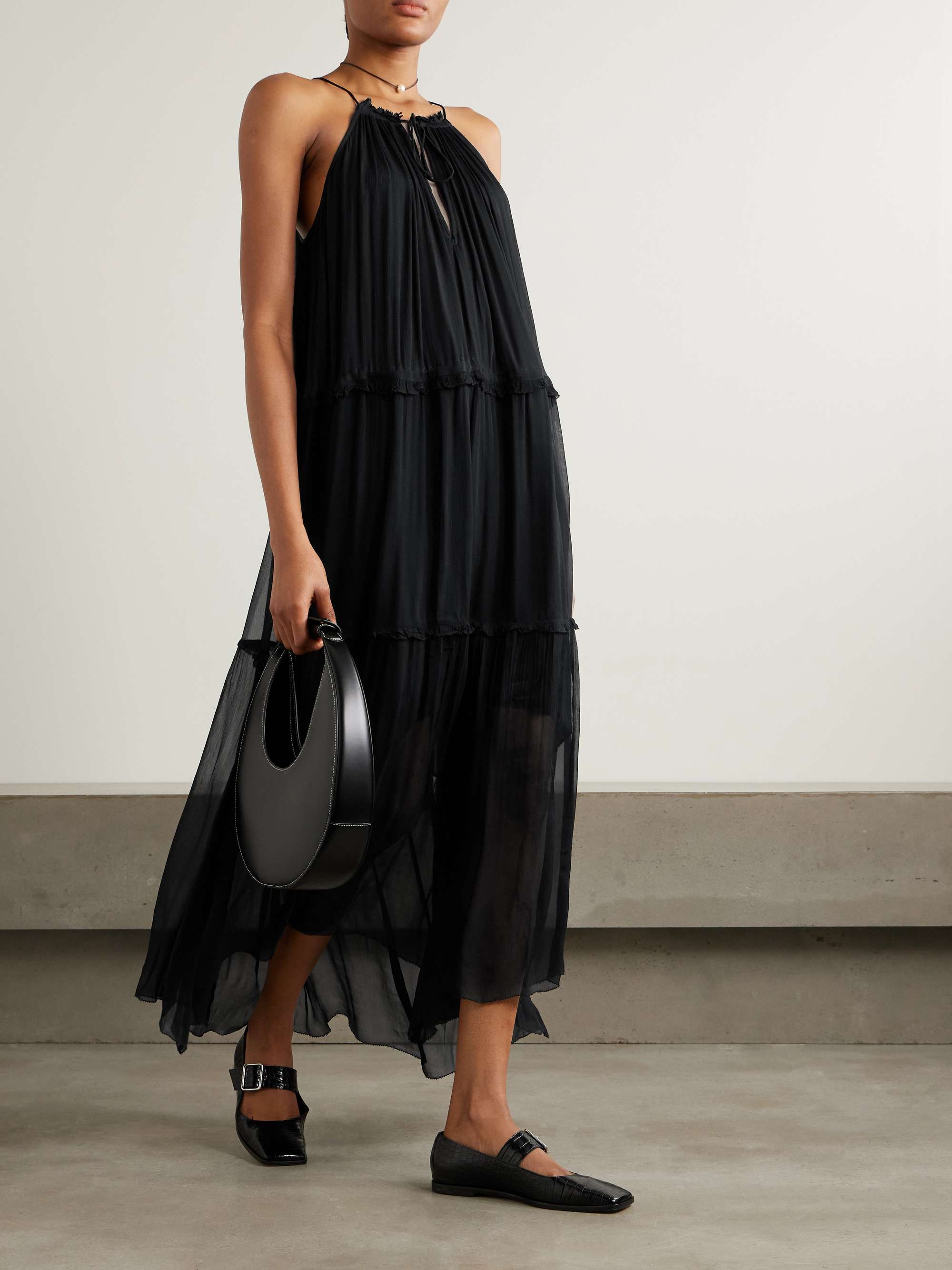 Alita ruffled tiered chiffon midi dress view
