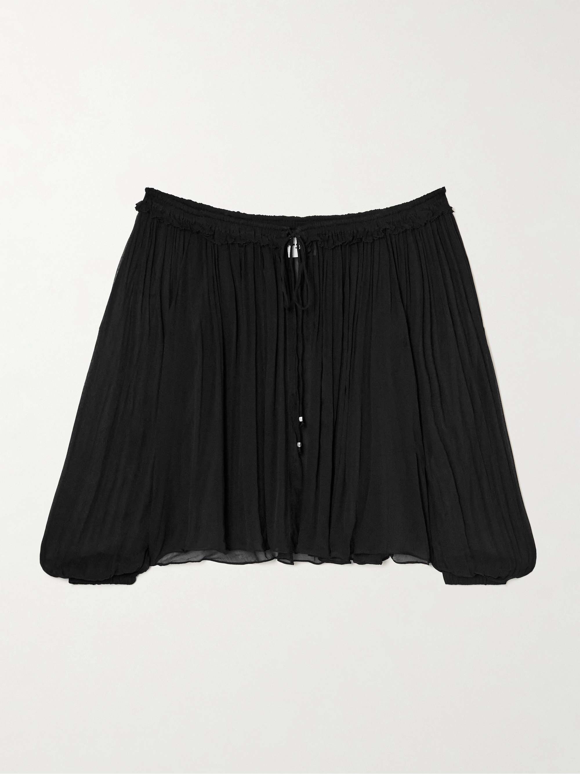 Vutti tie-detailed embellished ruffled crepon blouse view