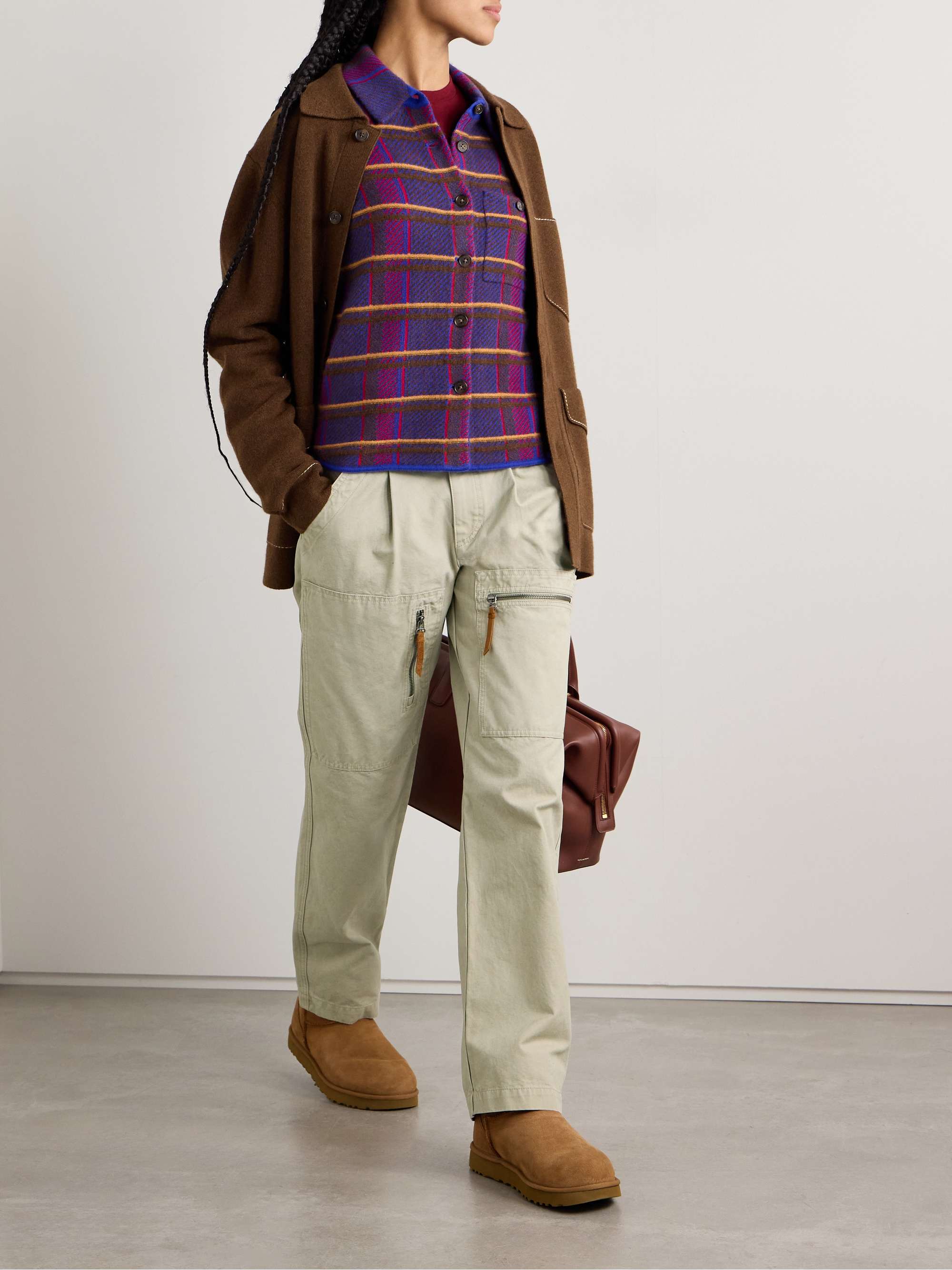 Kanna pleated cotton-canvas straight-leg cargo pants view
