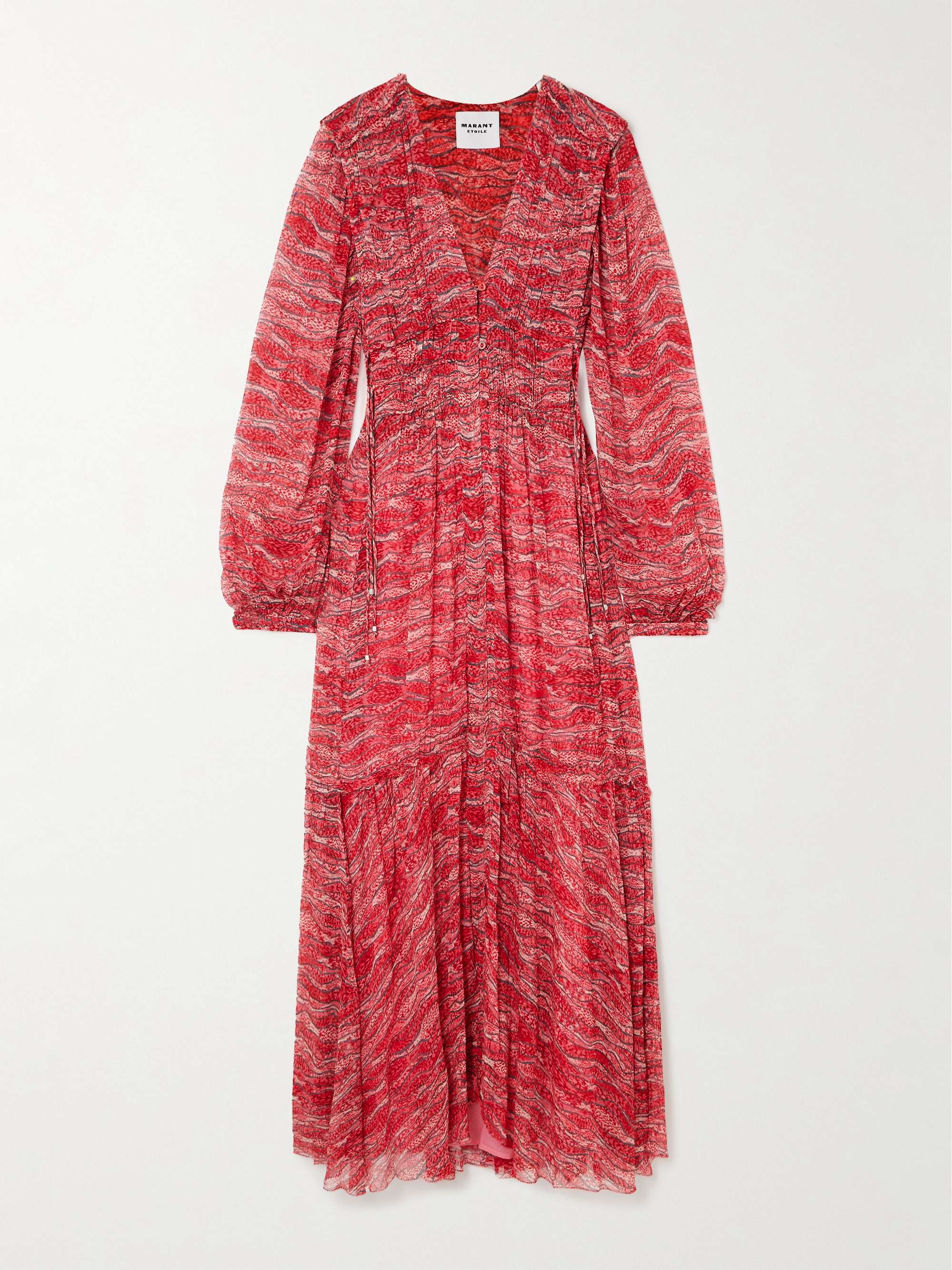 Amara gathered printed chiffon maxi dress view