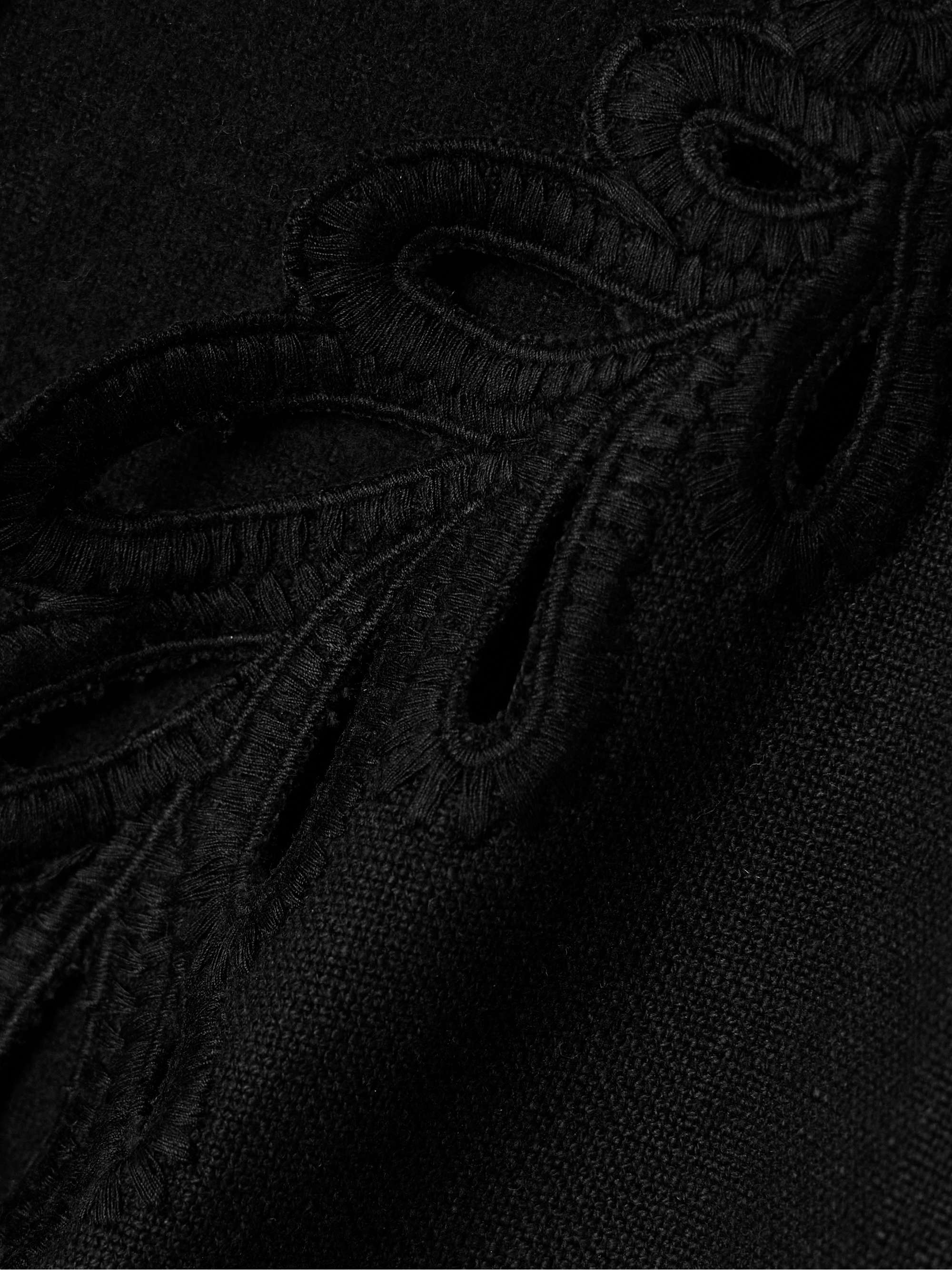 Shana broderie anglaise-trimmed cotton-canvas top view