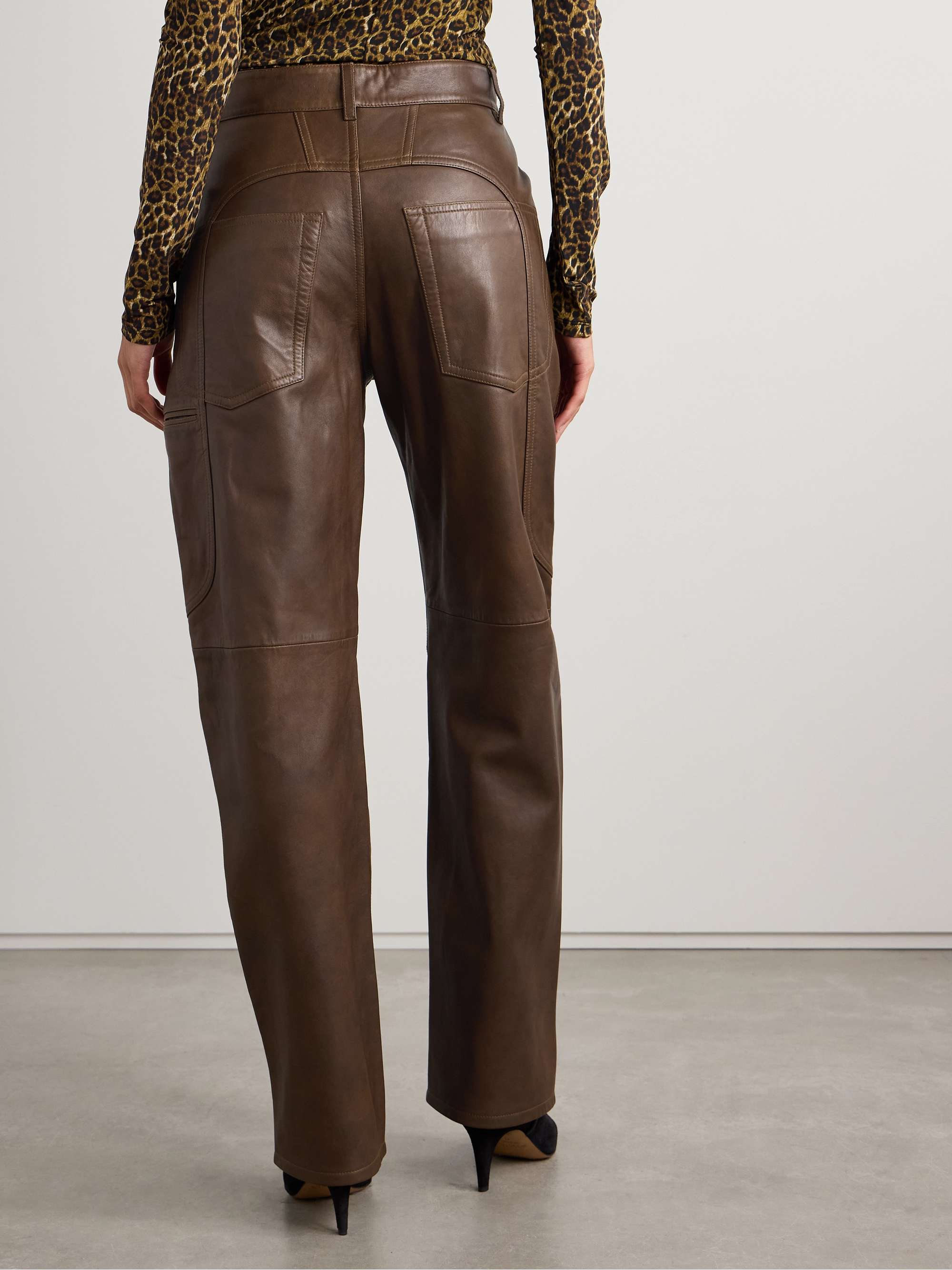 Breydi leather wide-leg pants view