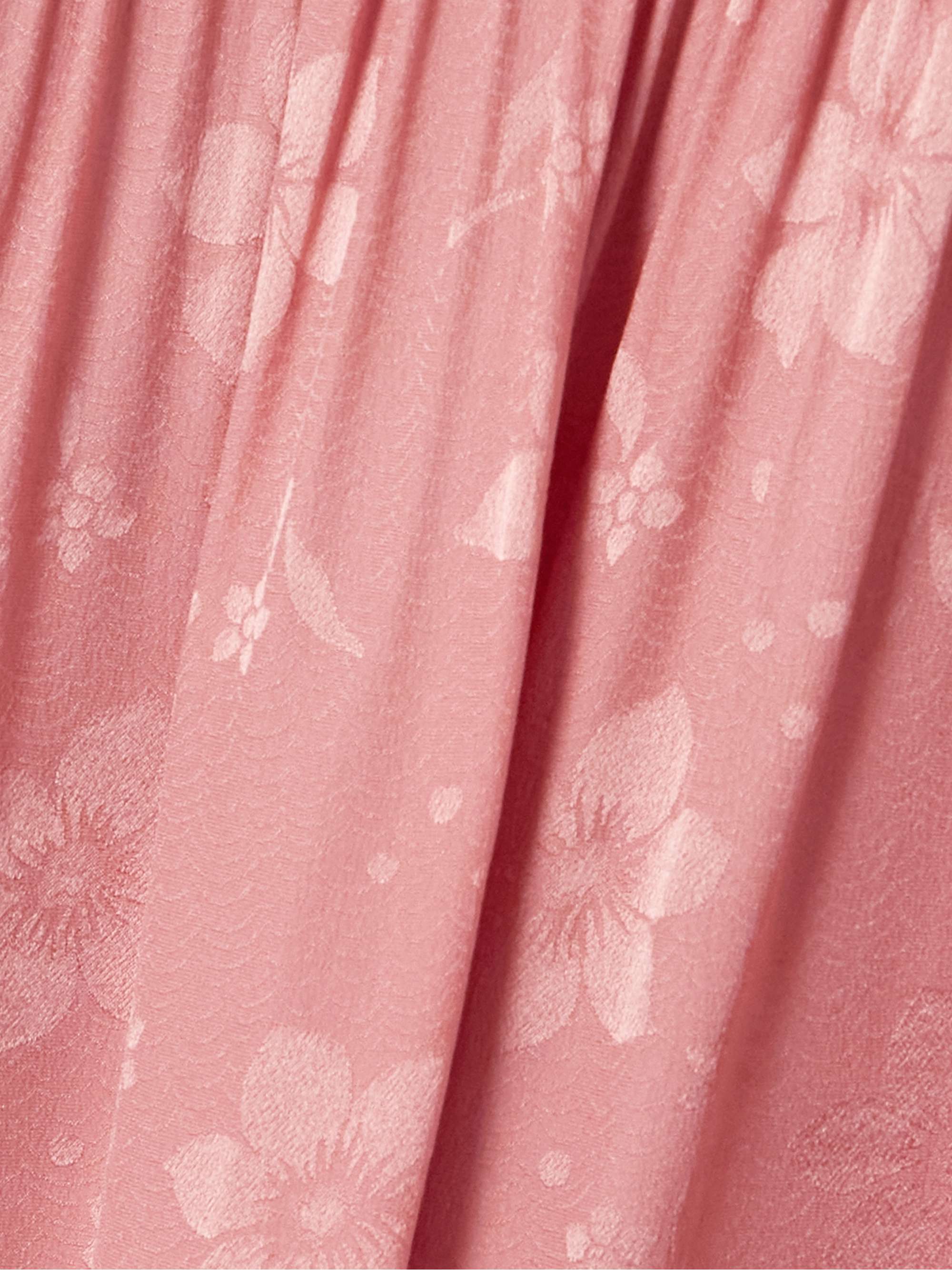 Tie-neck ruffled silk-jacquard blouse view