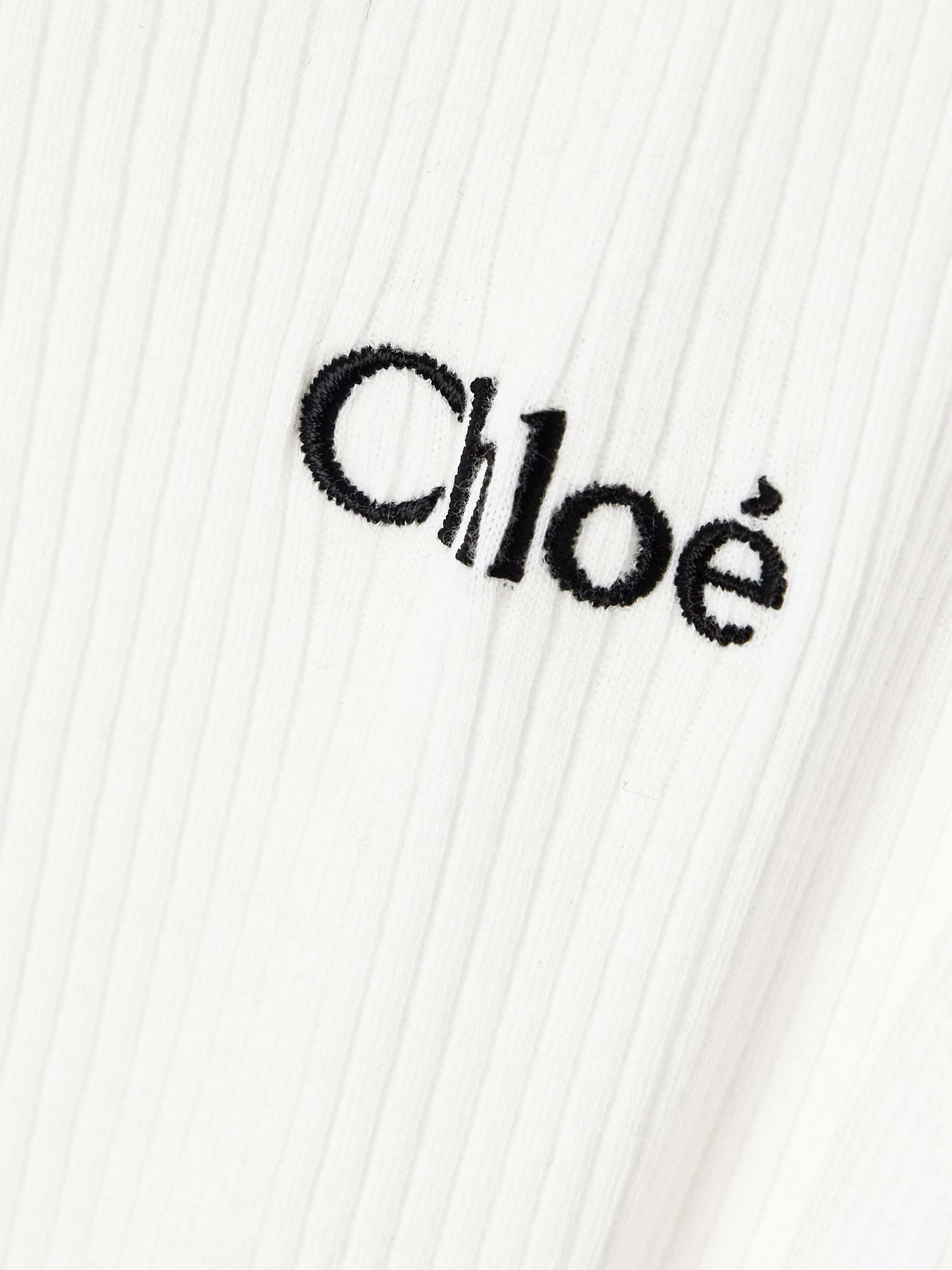Embroidered ribbed cotton tank view
