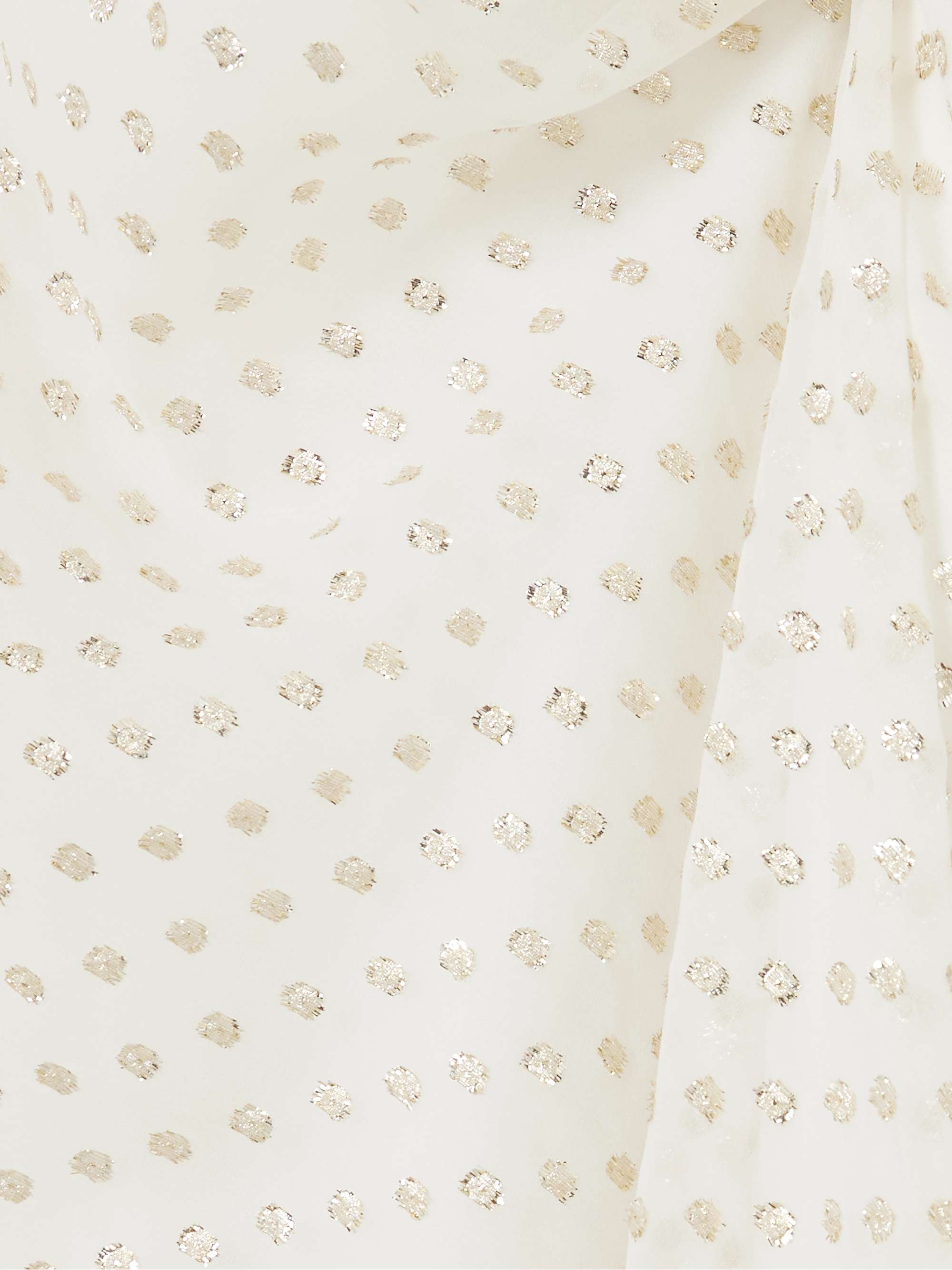 Gathered metallic polka-dot silk-blend maxi skirt view
