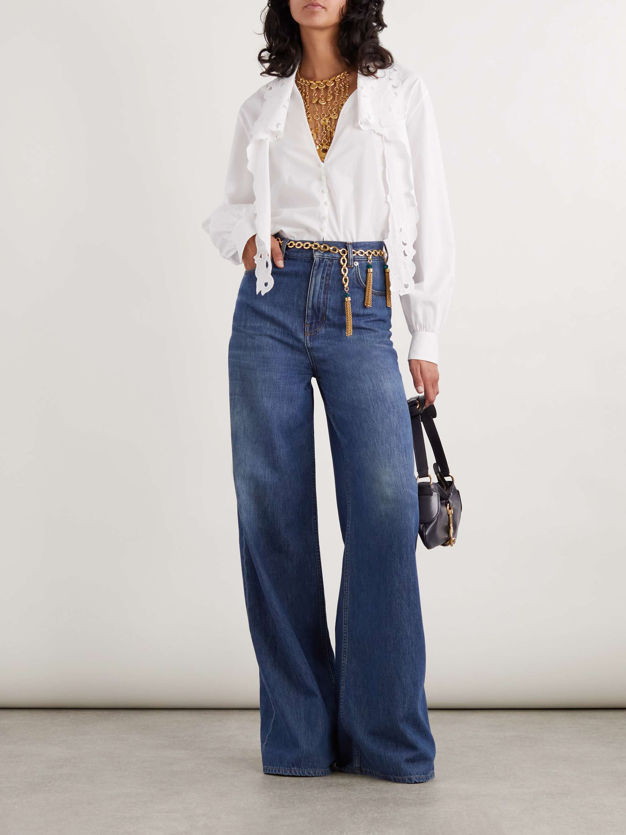 Broderie anglaise cotton-poplin shirt view