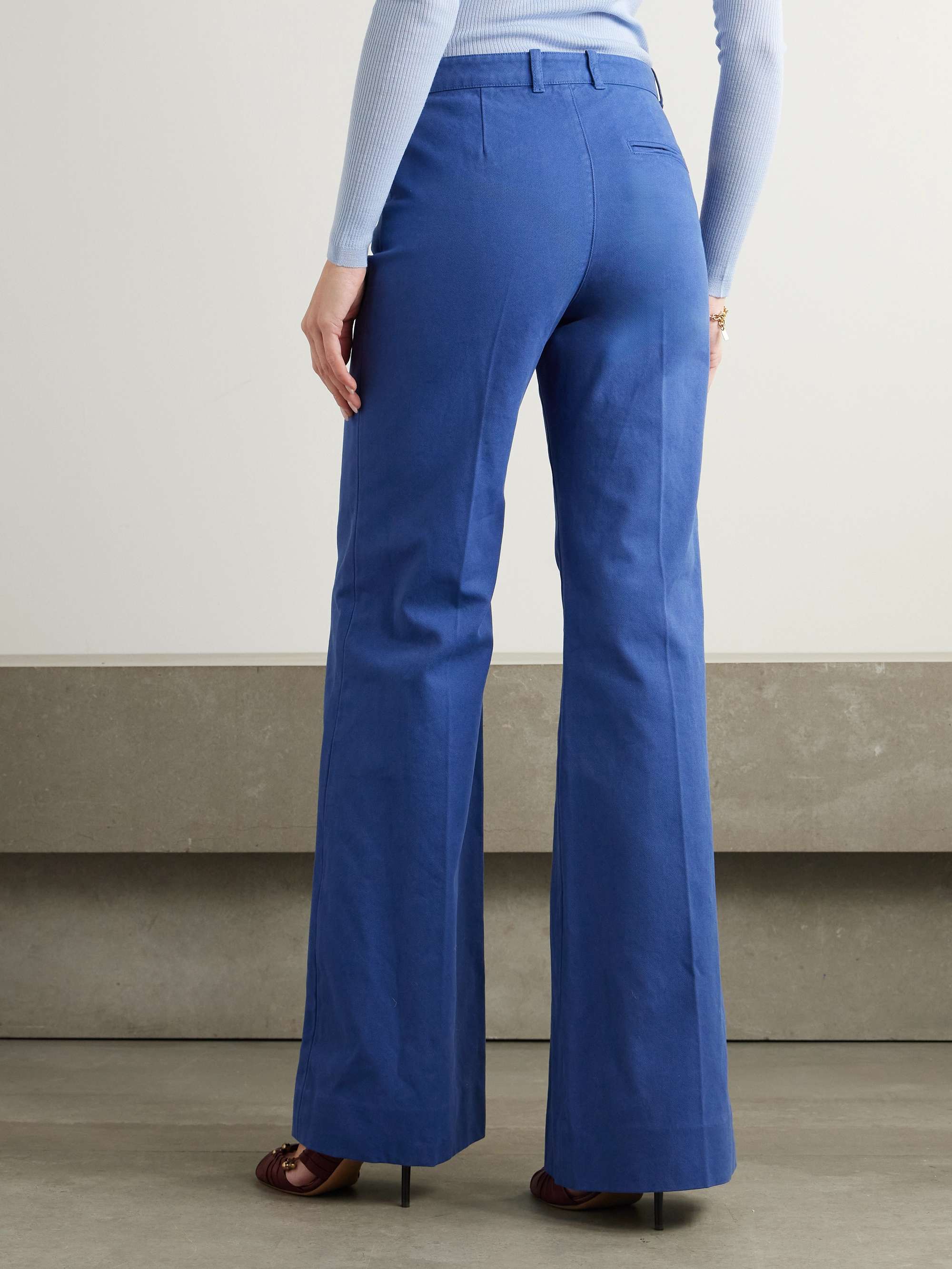 Cotton-canvas flared pants view