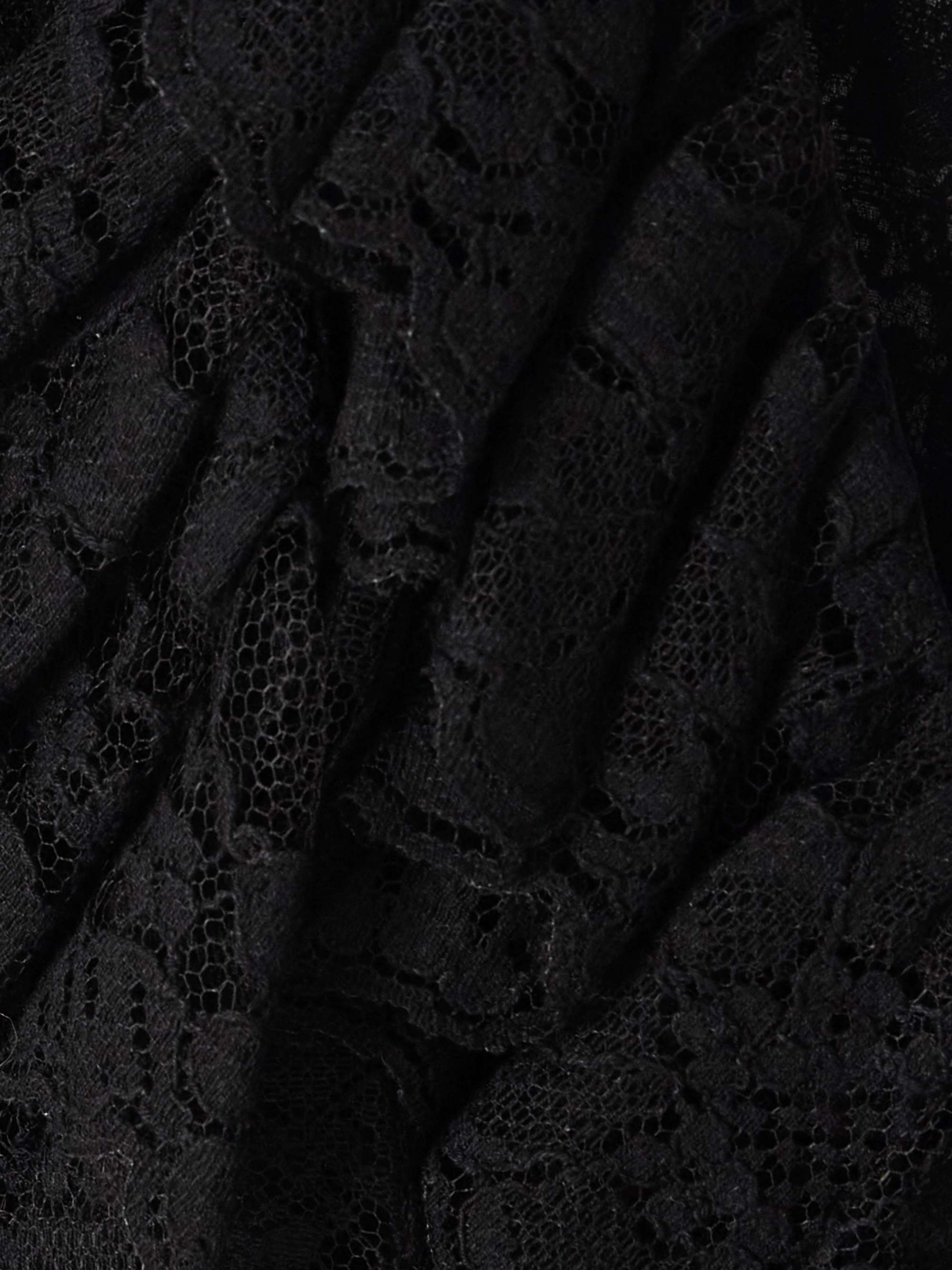 Ruffled cotton-blend lace peplum blouse view