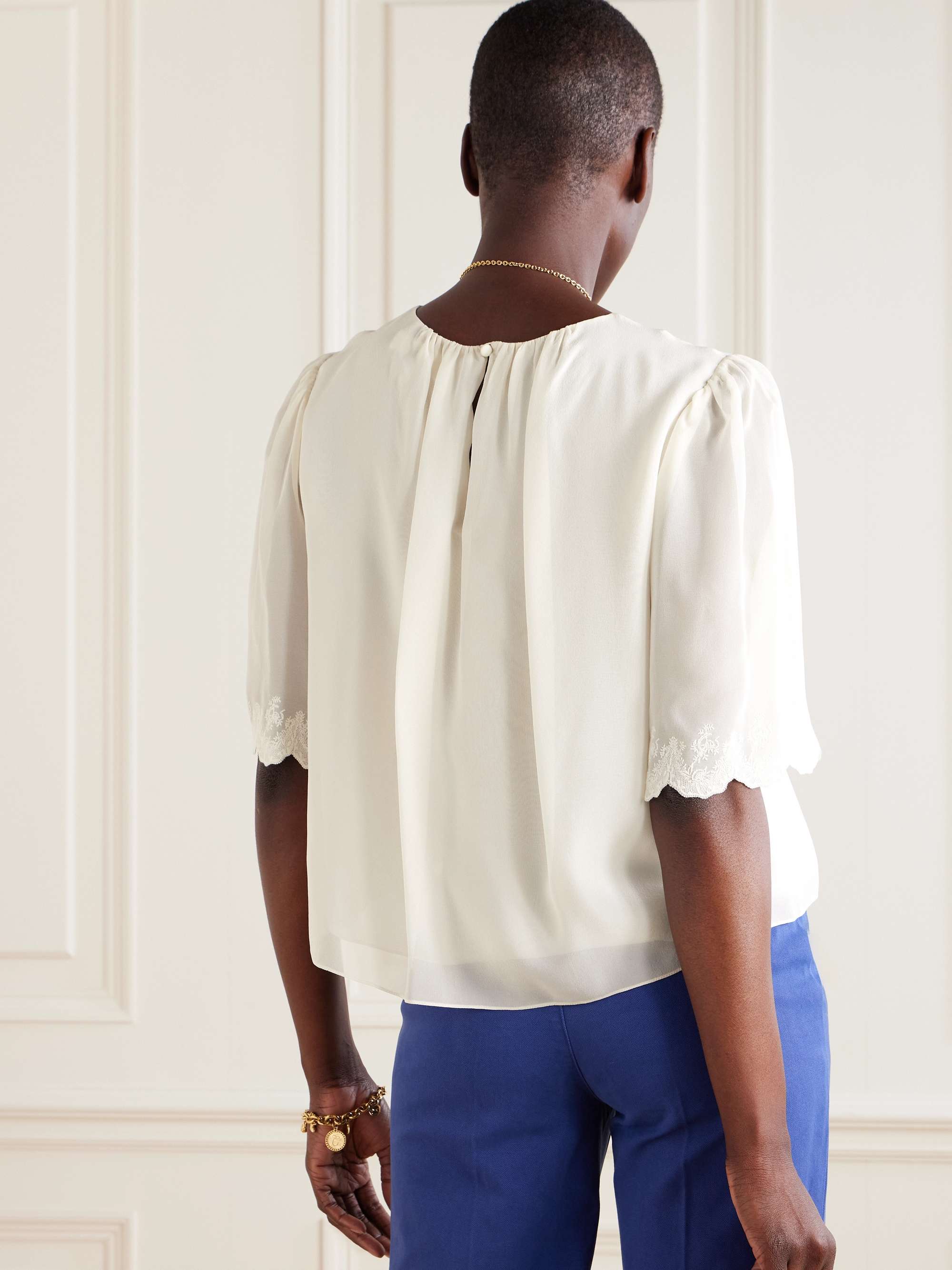 Silk-chiffon blouse view