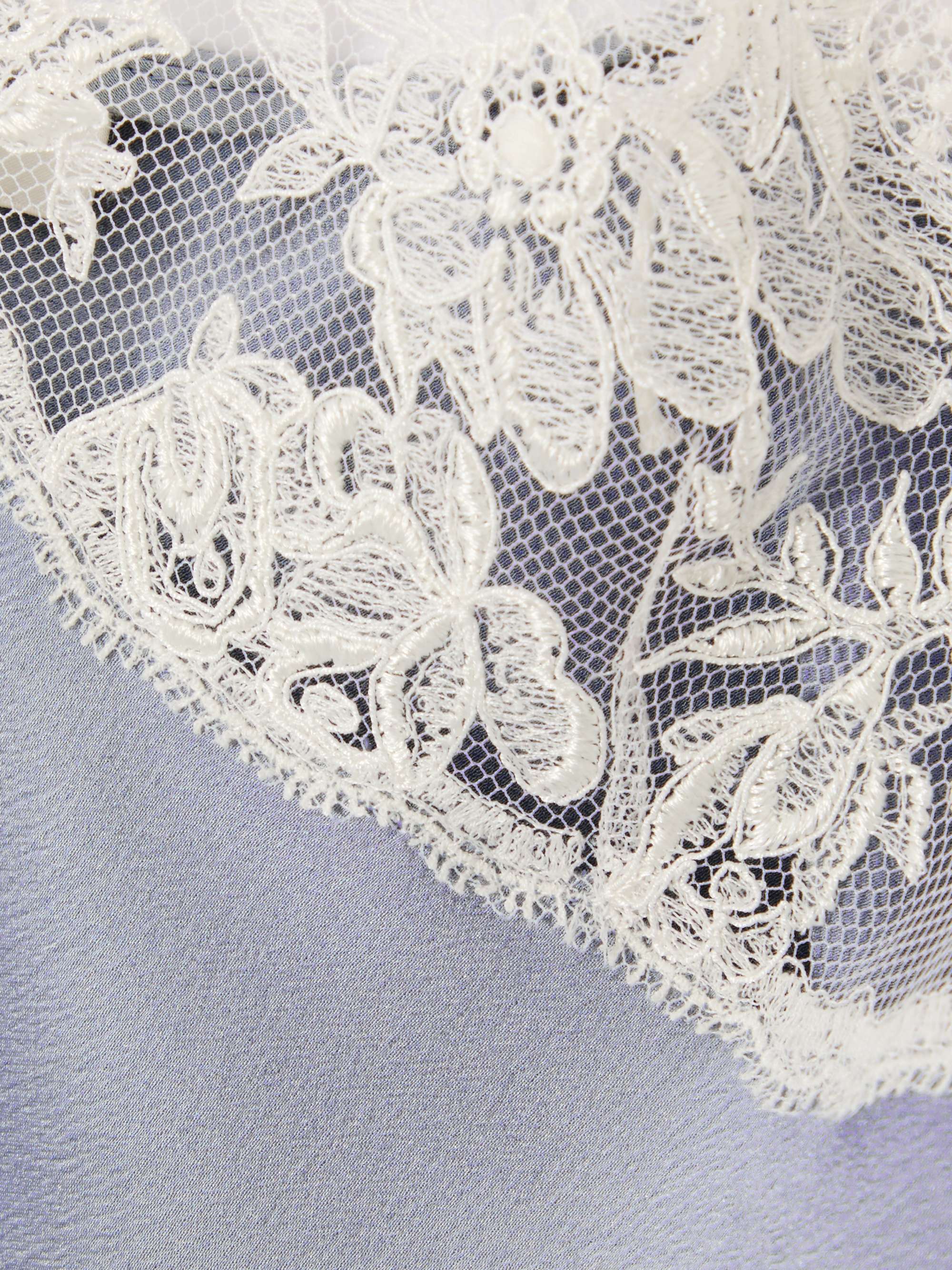 Embroidered tulle-trimmed satin camisole view