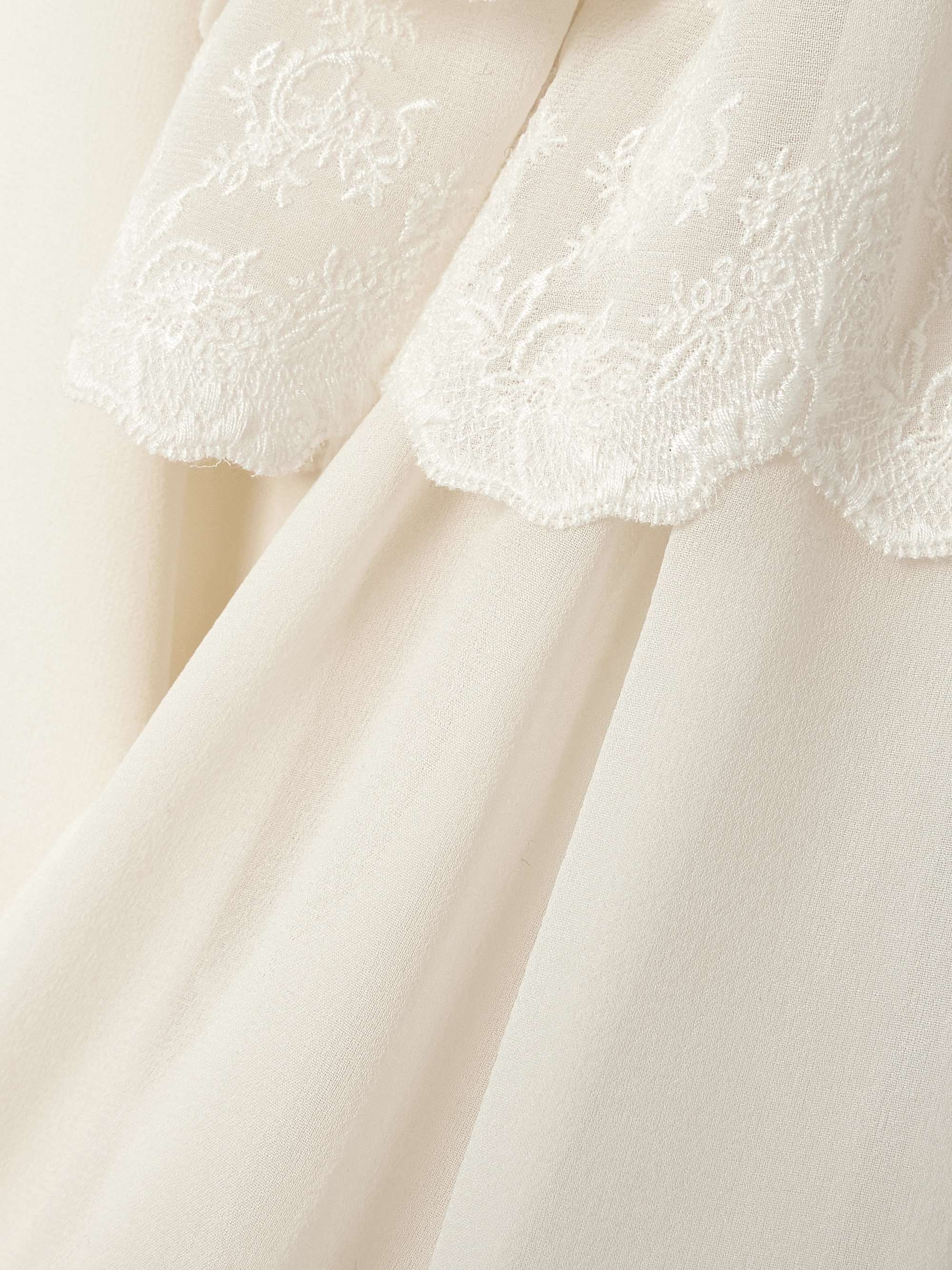 Ruffled broderie anglaise-trimmed silk-georgette blouse view