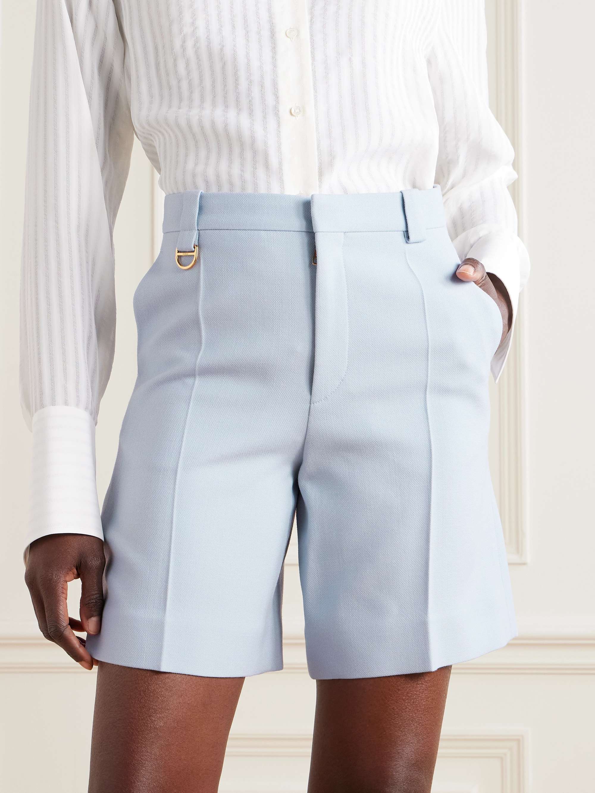 Wool-crepe shorts view