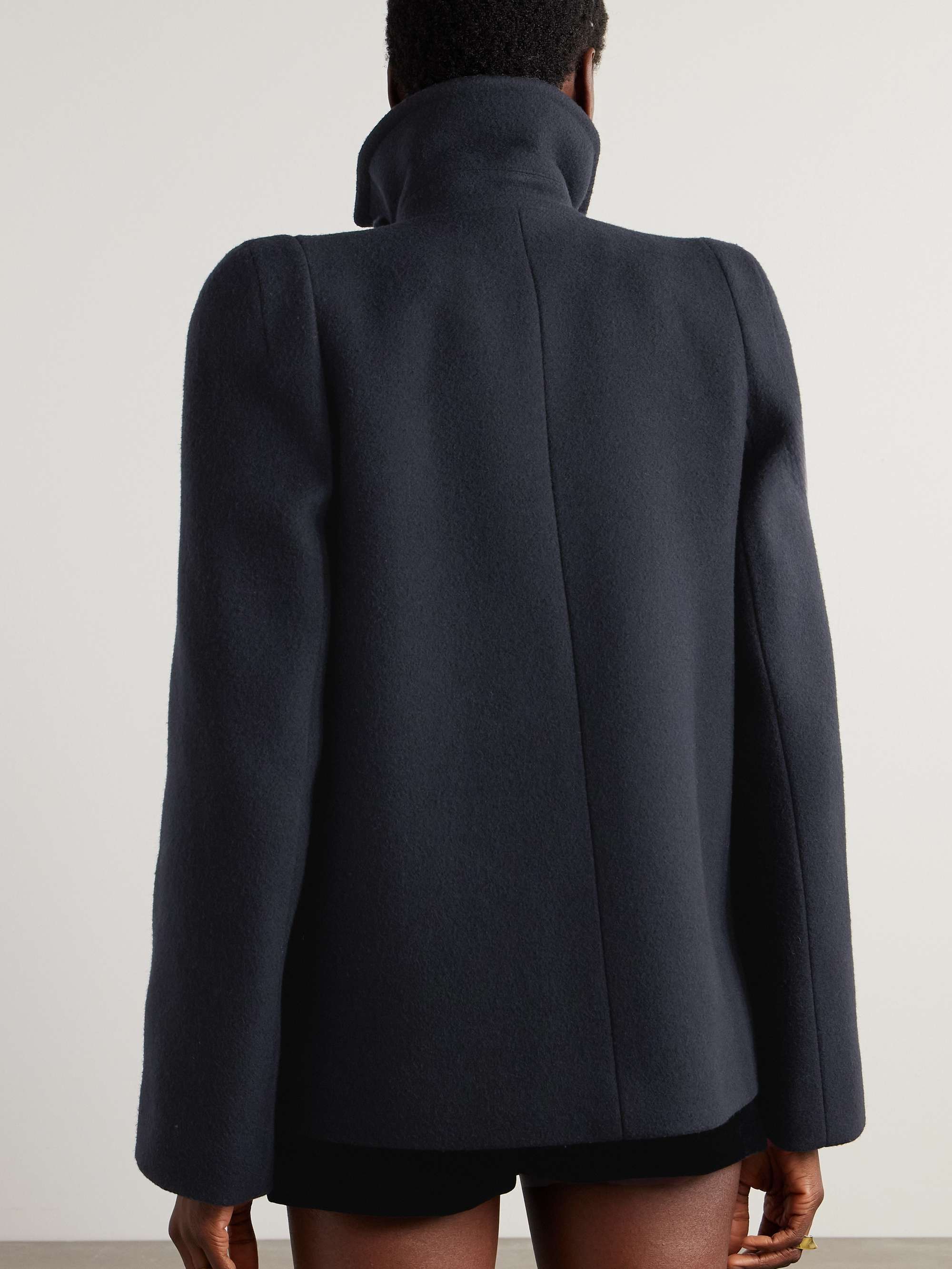 Double-breasted wool-blend coat view