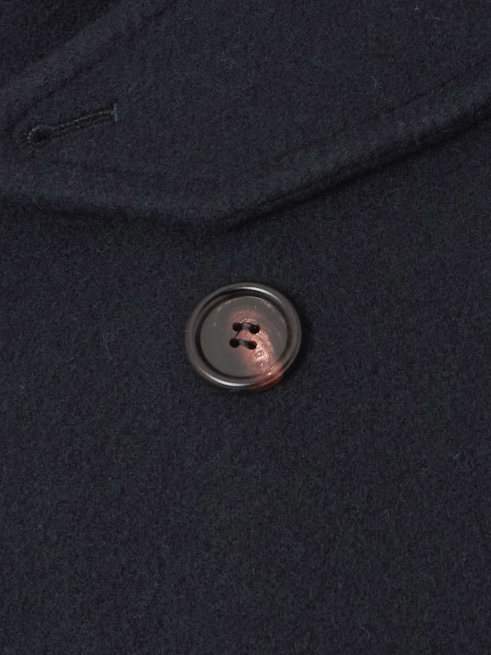 Double-breasted wool-blend coat view