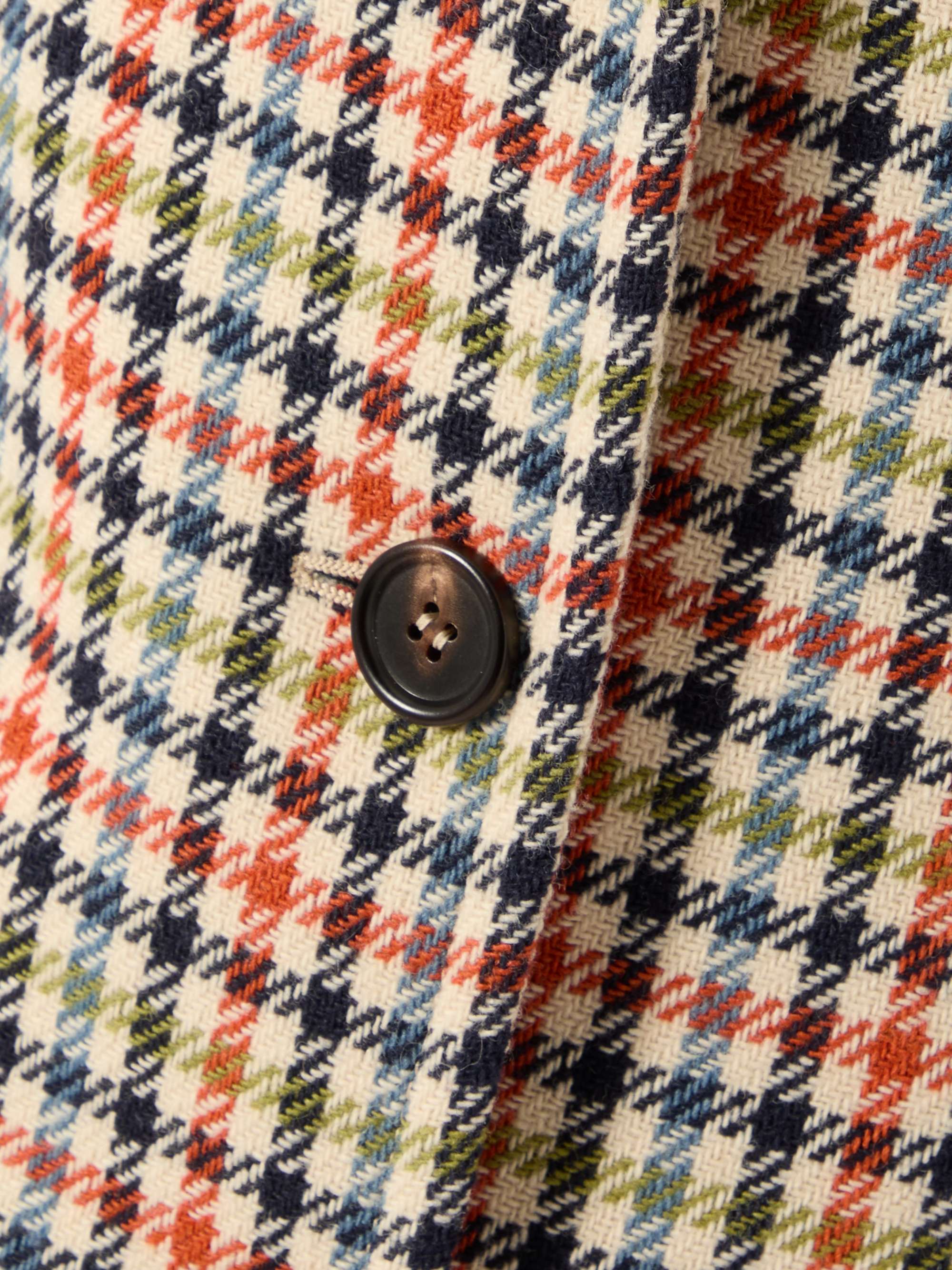 Checked wool-blend blazer view