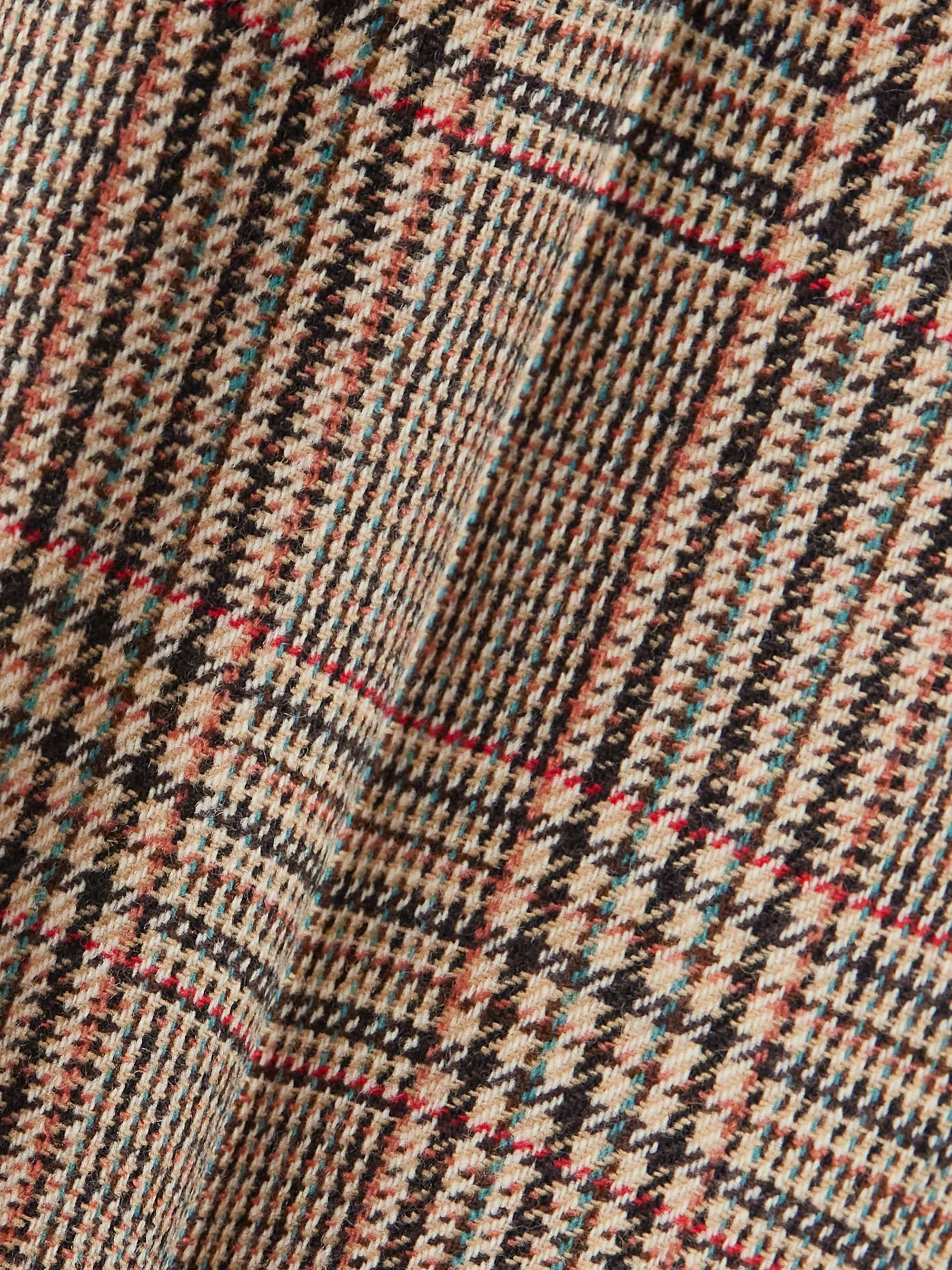 Checked wool-blend wide-leg pants view