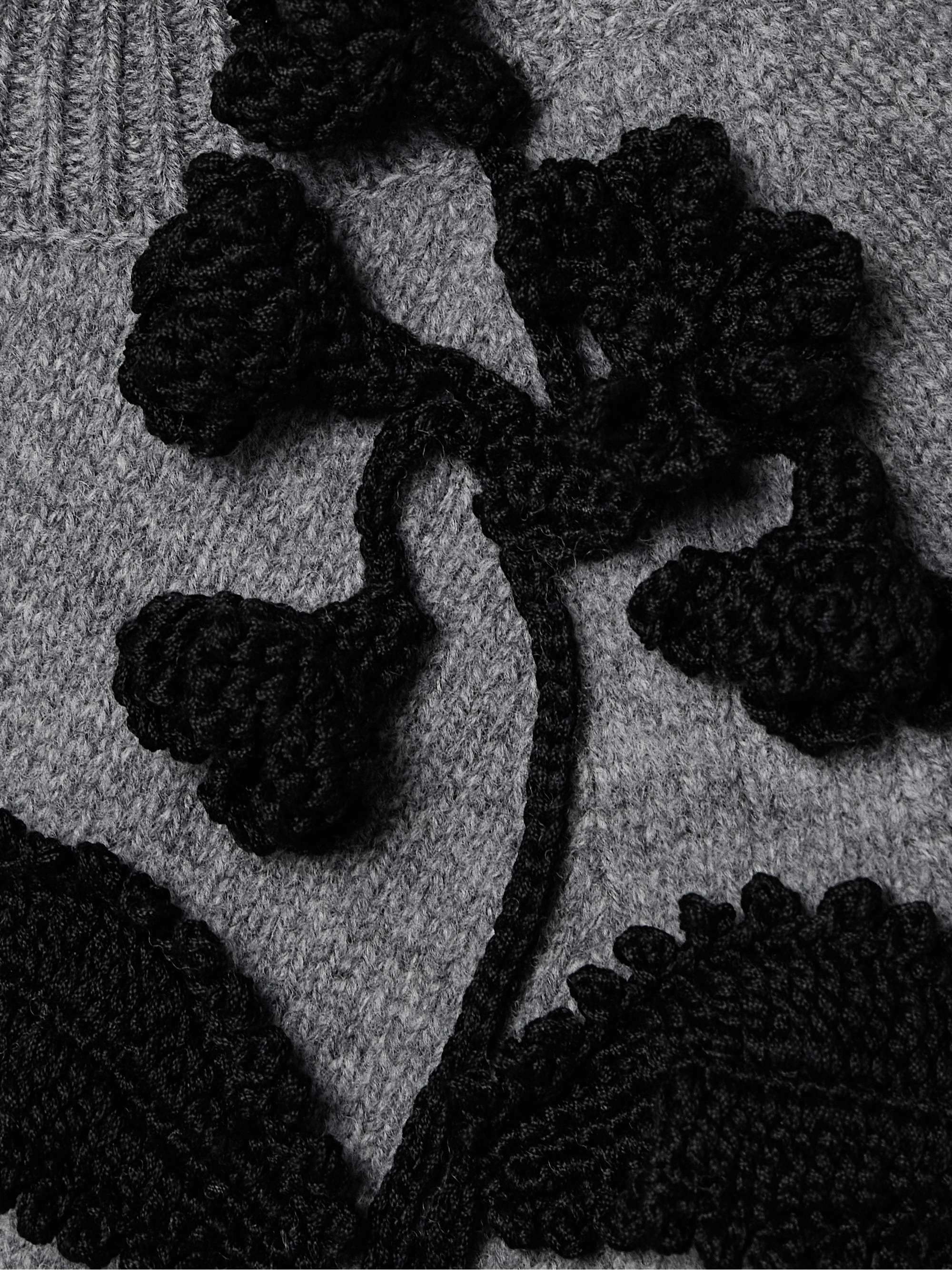 Cropped appliquéd wool cardigan view