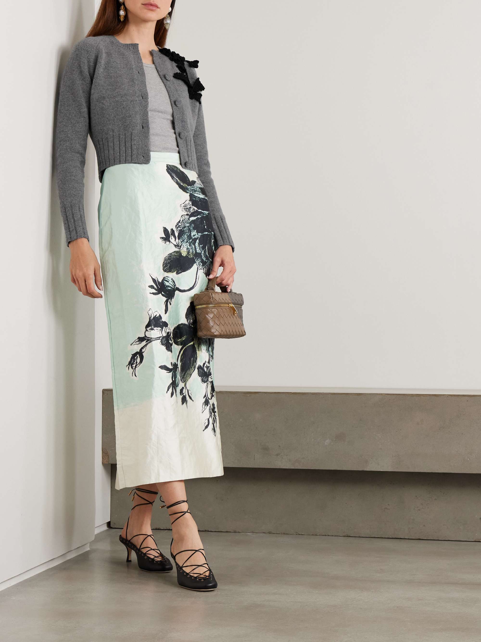 Cropped appliquéd wool cardigan view