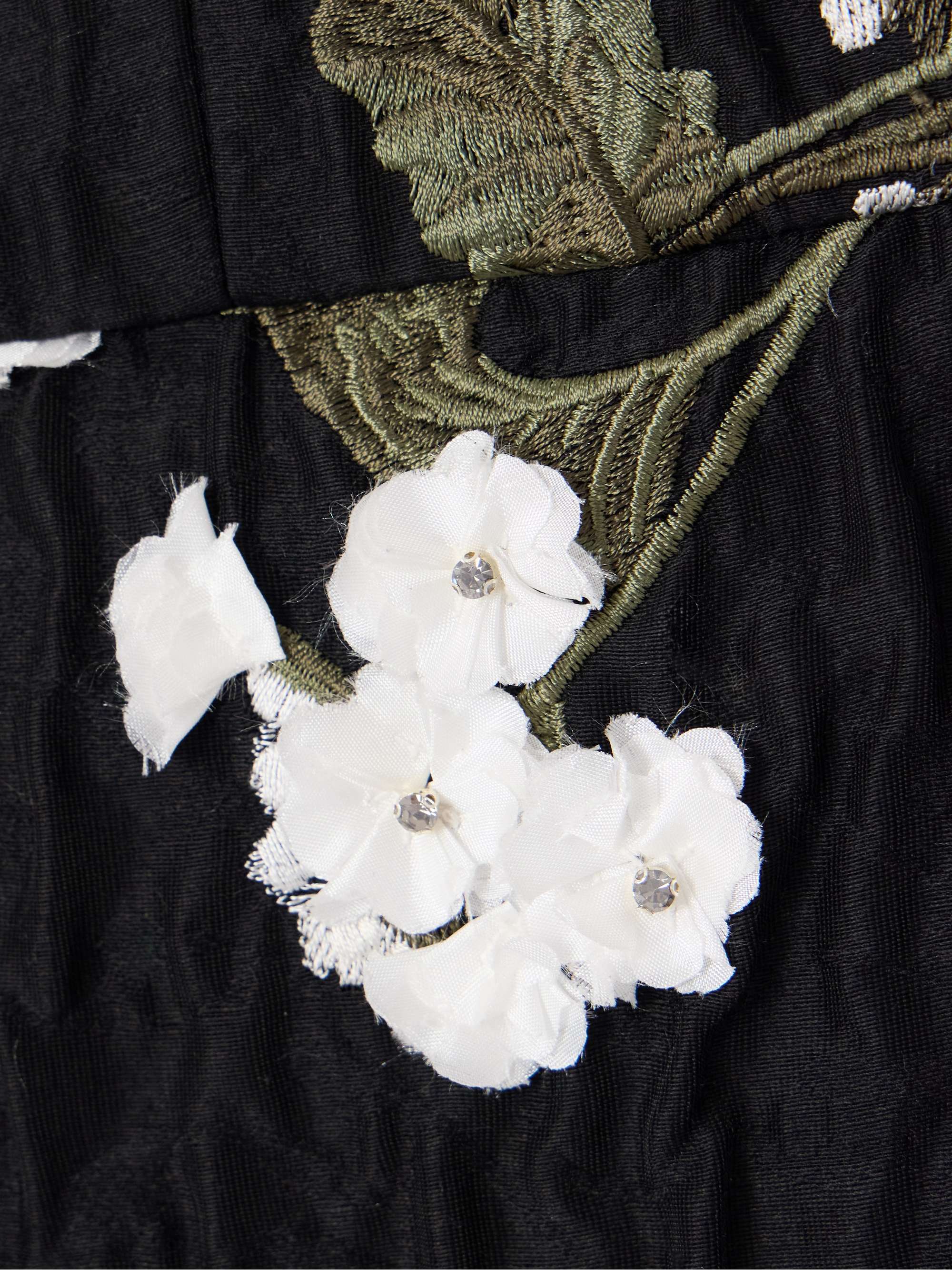 Embellished embroidered wool-blend cloquè midi dress view