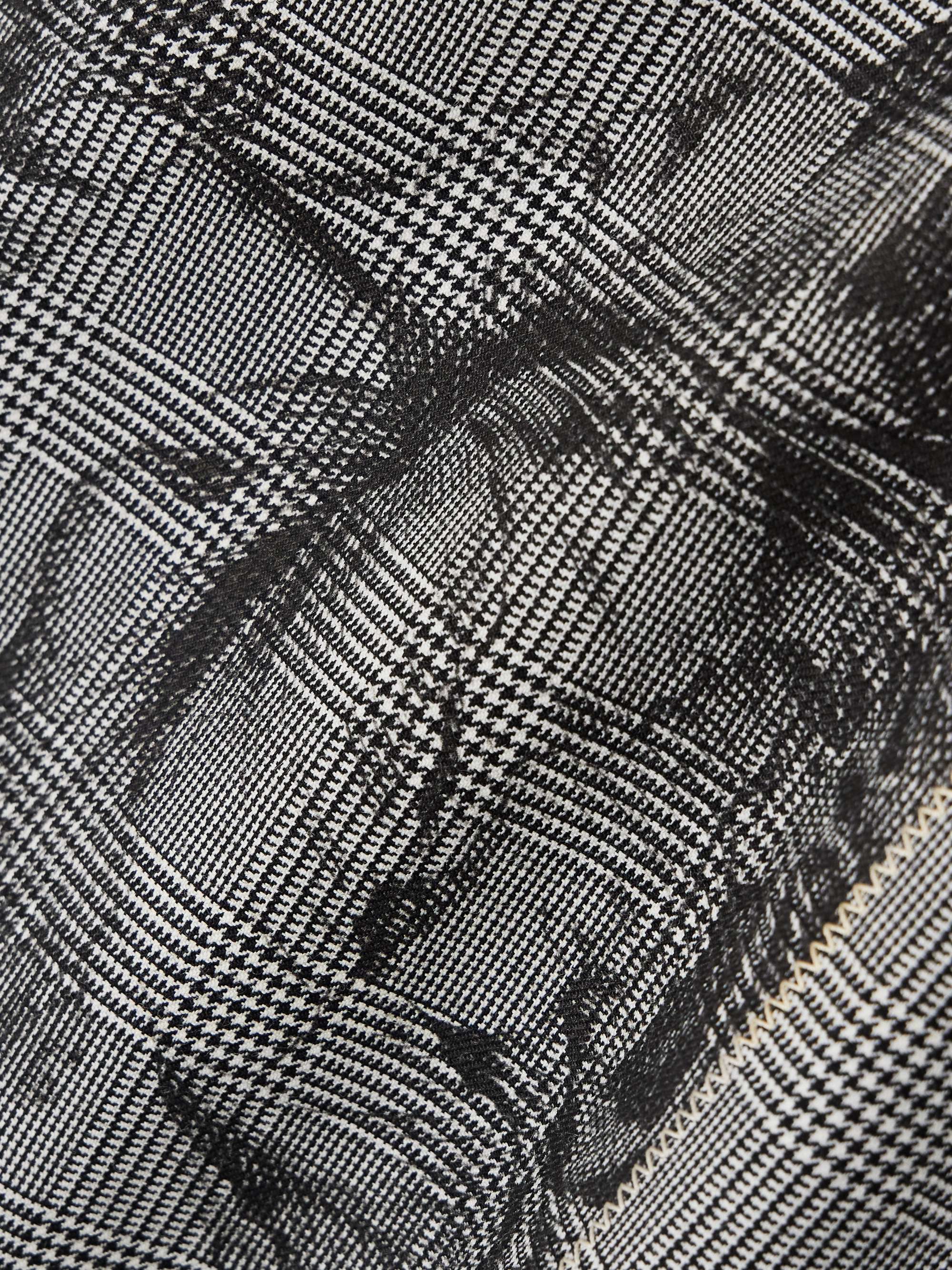 Pleated Prince of Wales floral-print recycled woven midi skirt view