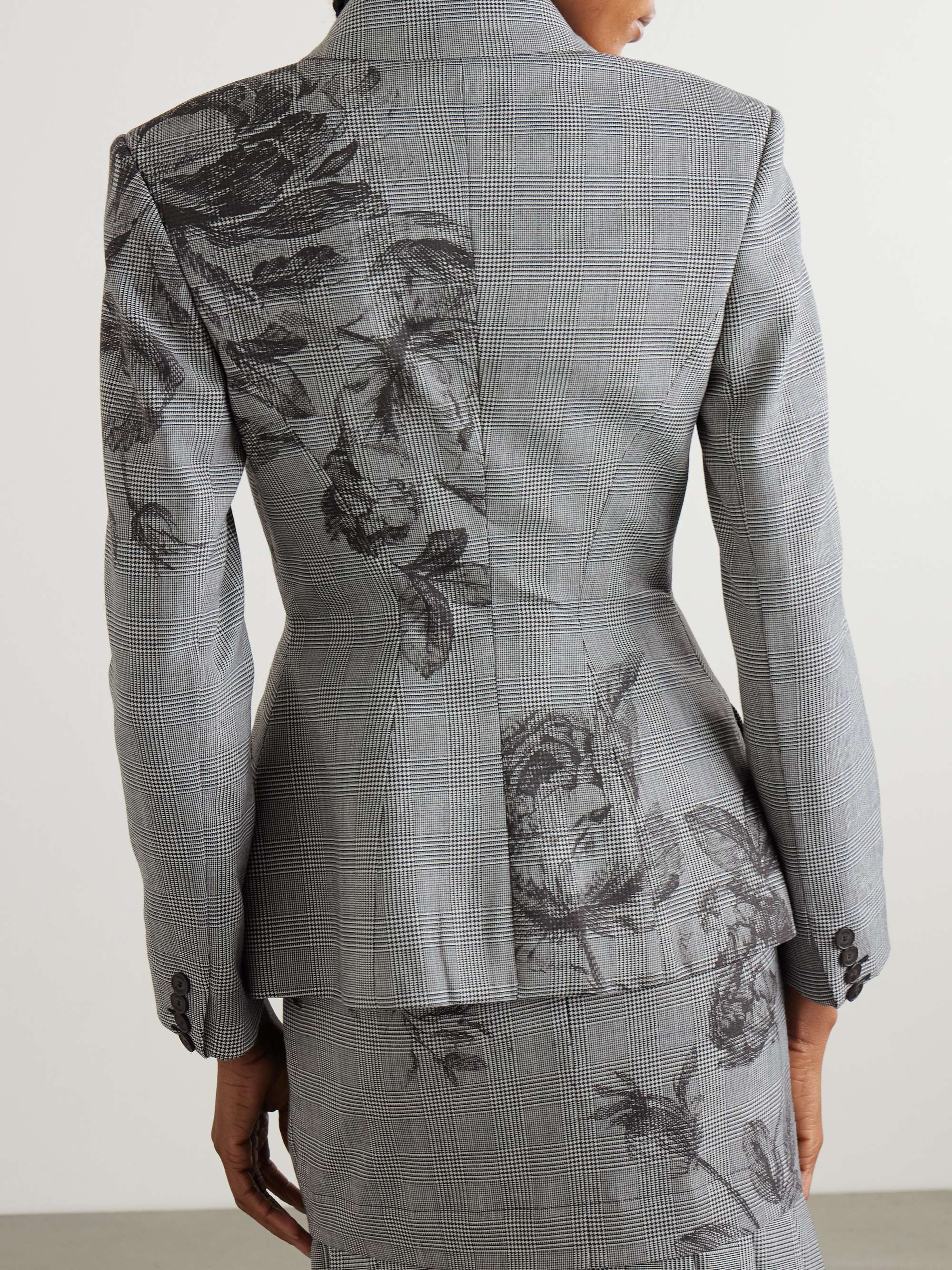 Violetta Prince of Wales floral-print woven blazer view