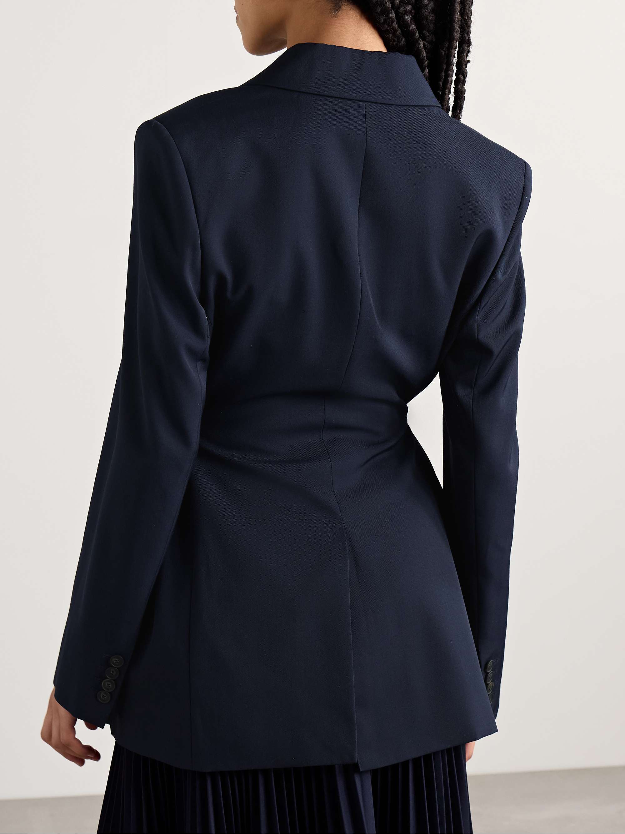 Belted appliquéd crepe blazer view