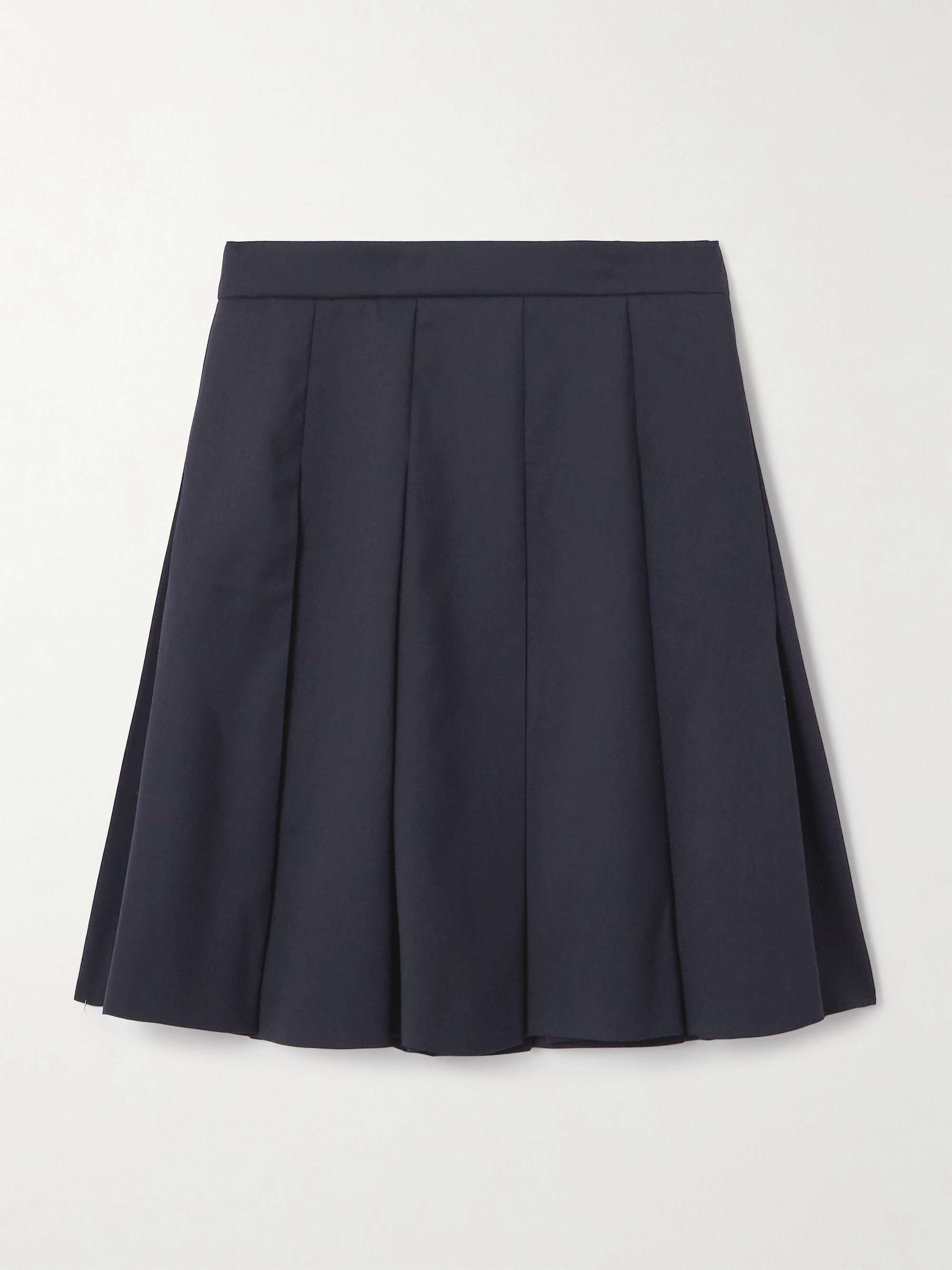 Pleated wool-blend midi skirt view